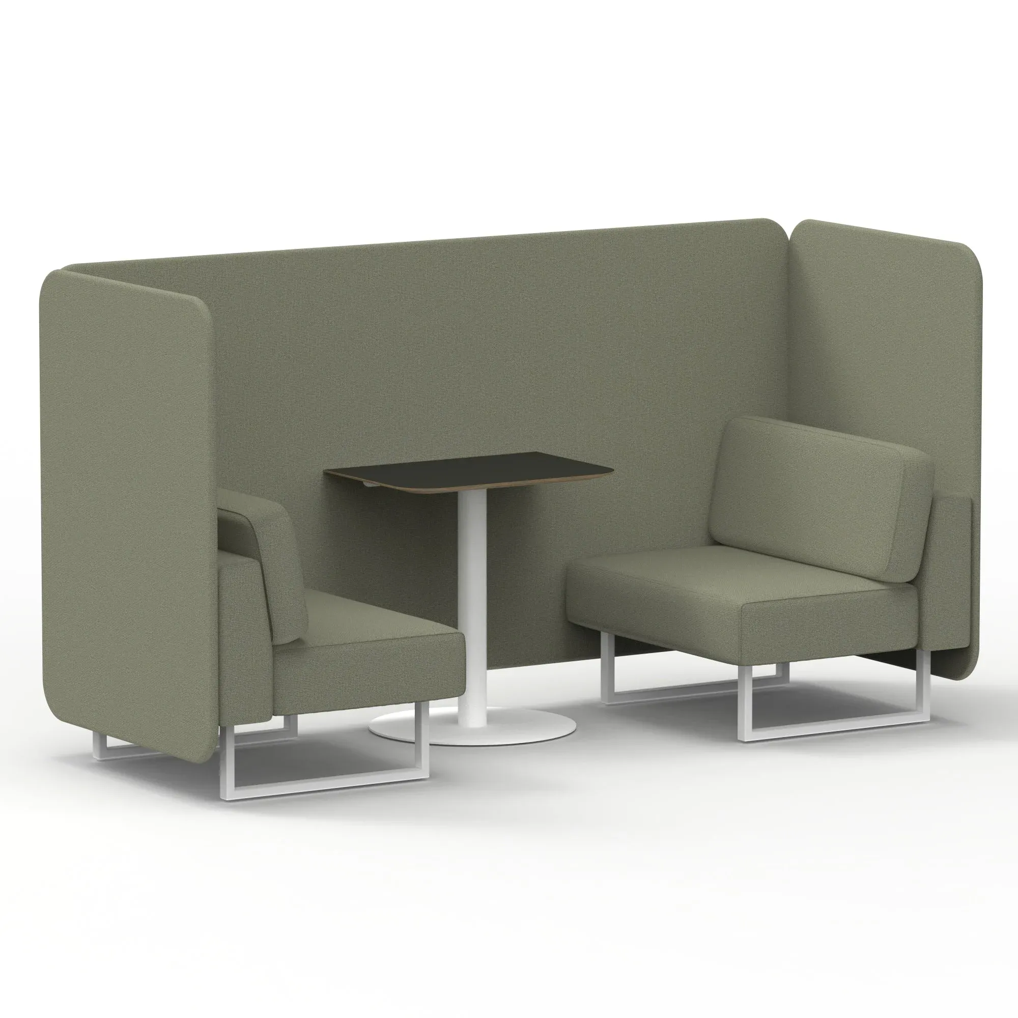 Brixworth Bench Booth With Black Table In Single Tone