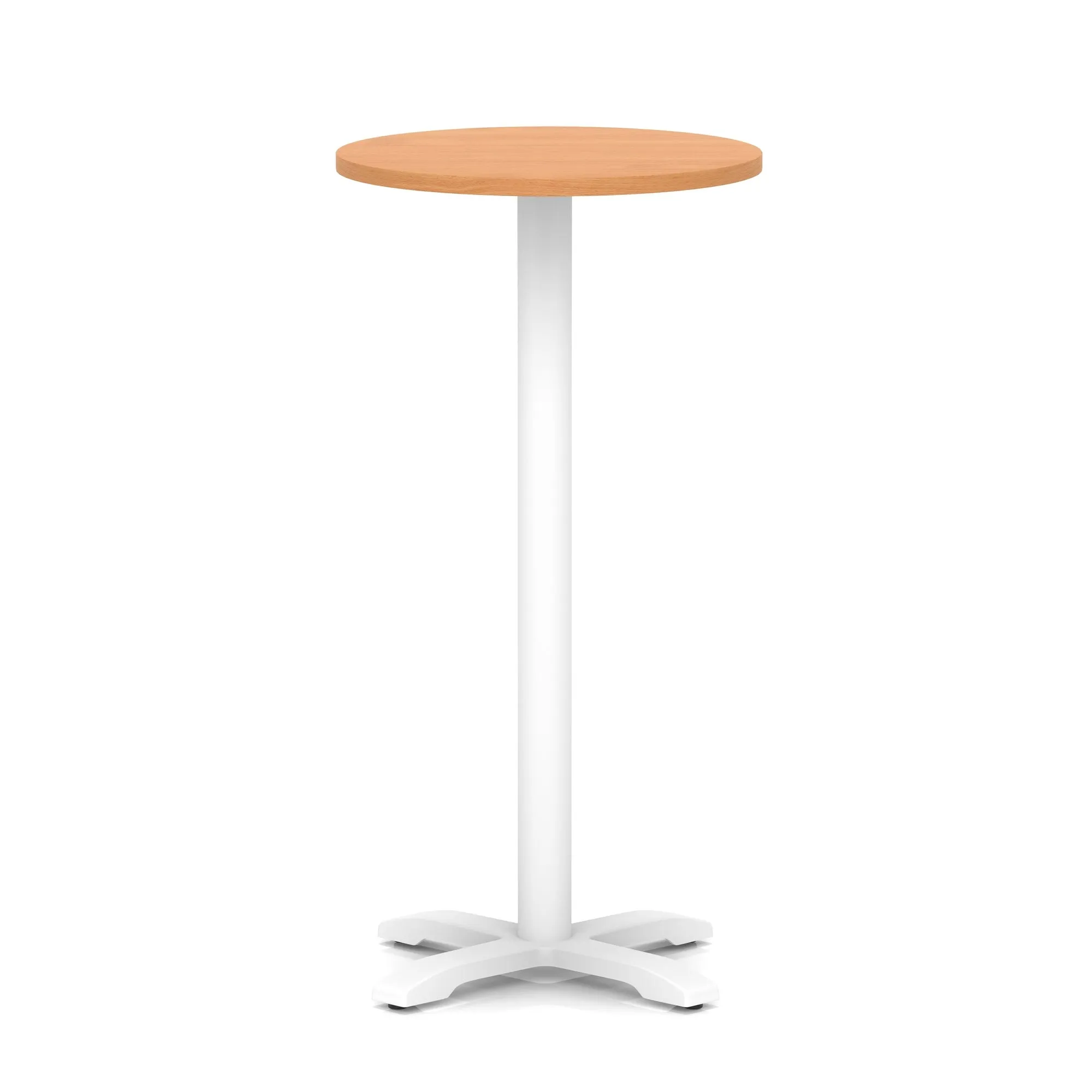 EE - Italia Round Poseur Table With Cross Base White Leg