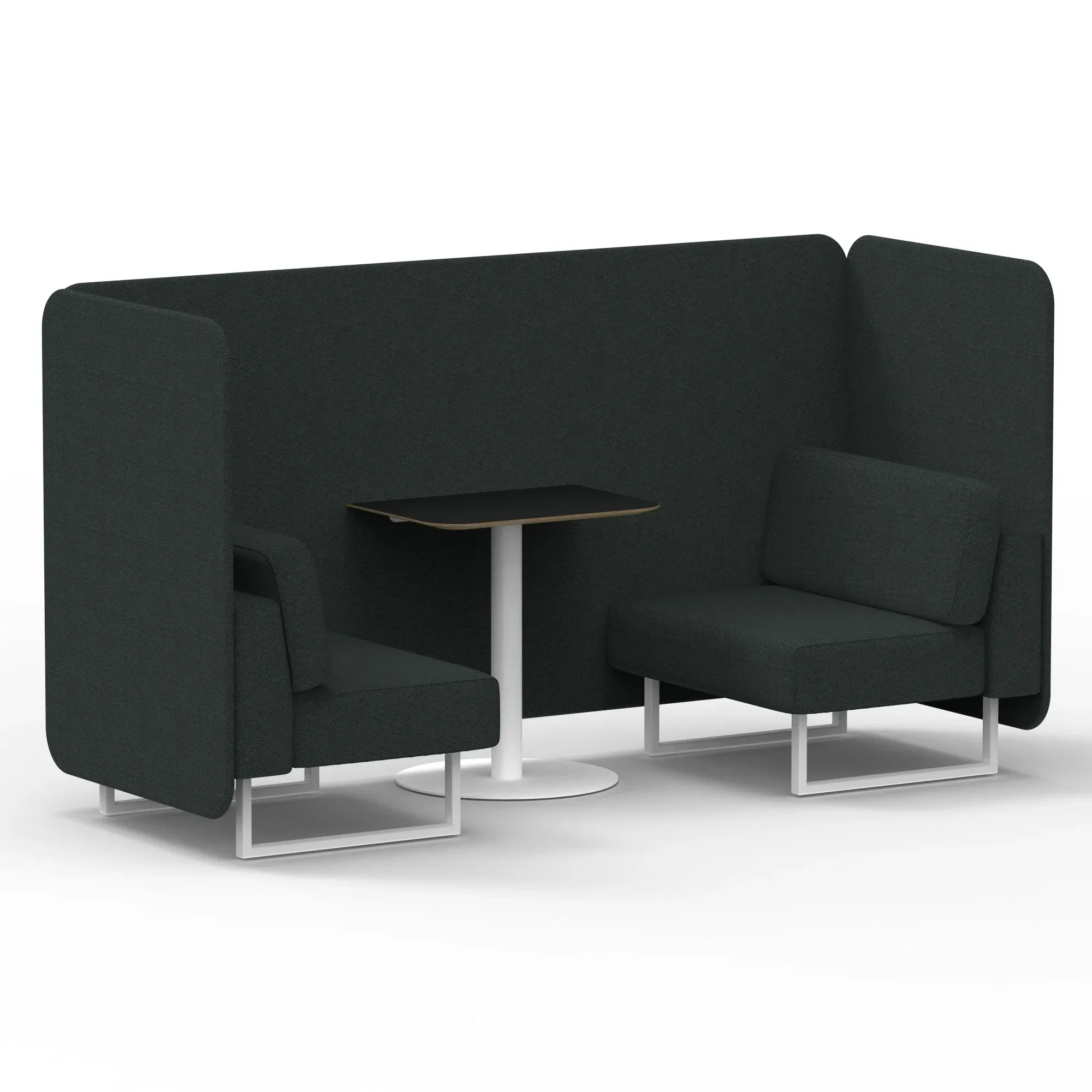EE - Brixworth Bench Booth With Black Table In Single Tone