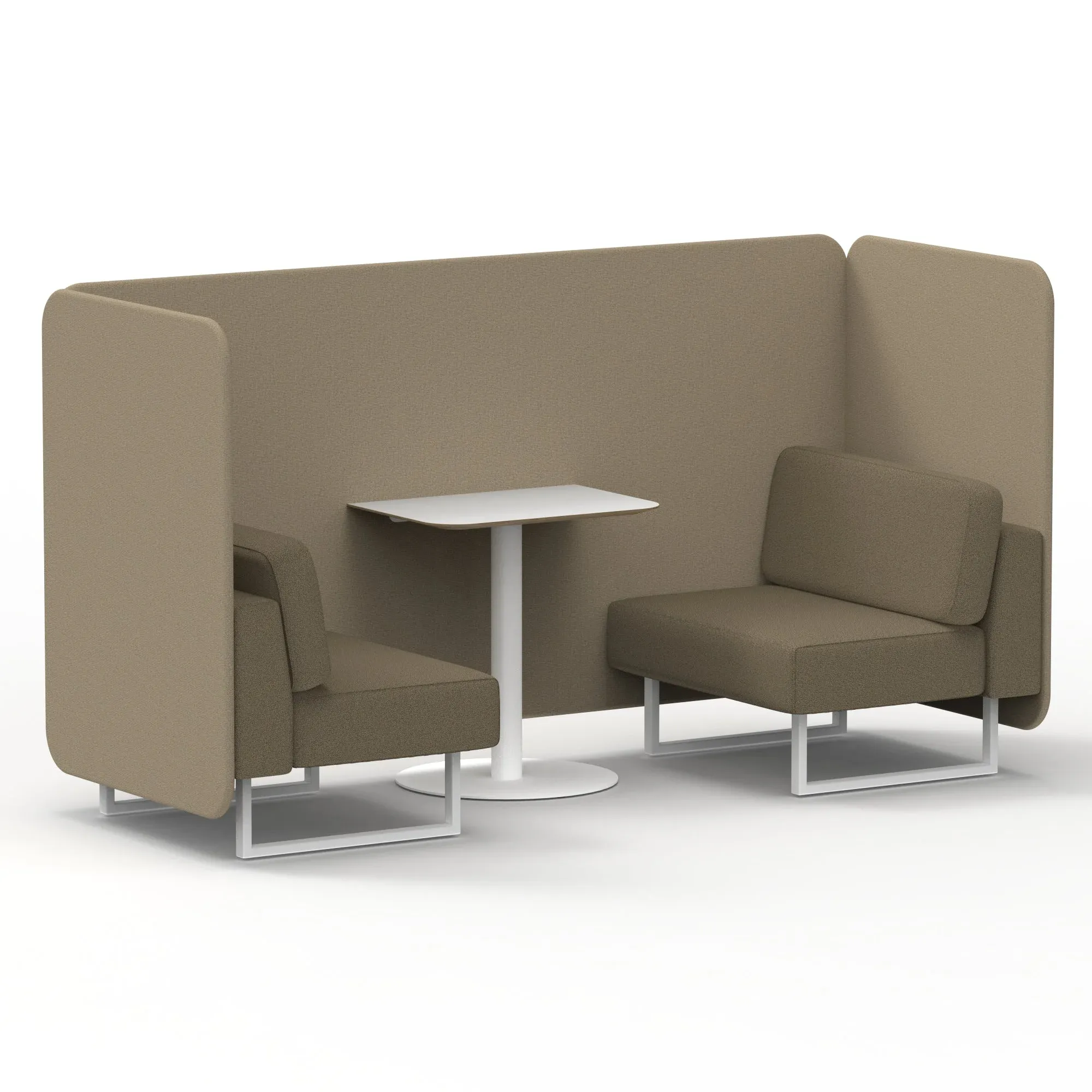 Brixworth Bench Booth With White Table In Two Tone
