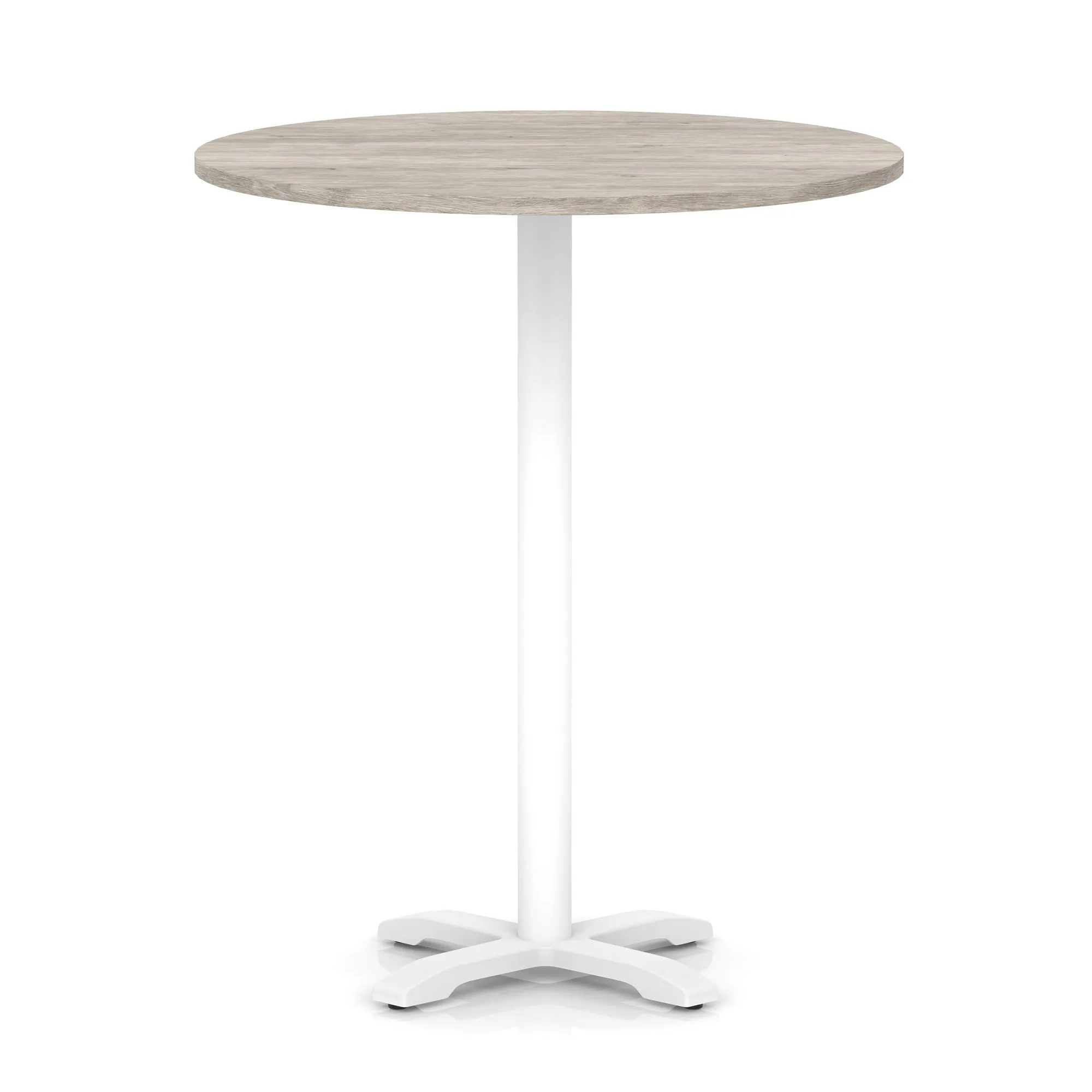 EE - Italia Round Poseur Table With Cross Base White Leg