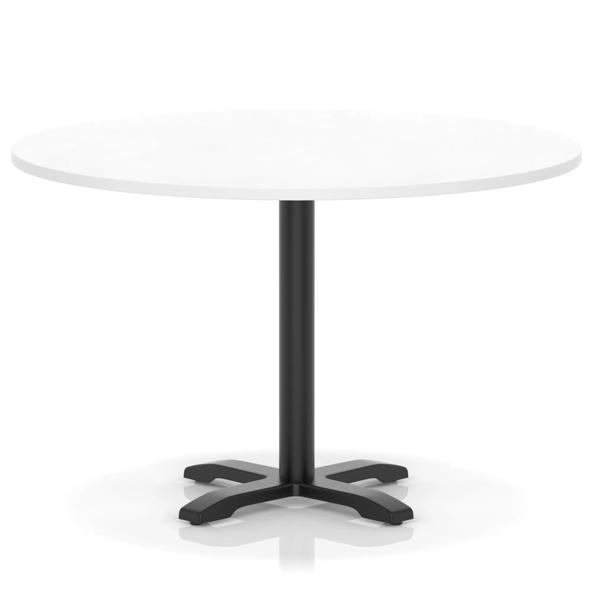 Italia Round Poseur Table With Cross Base Black Leg