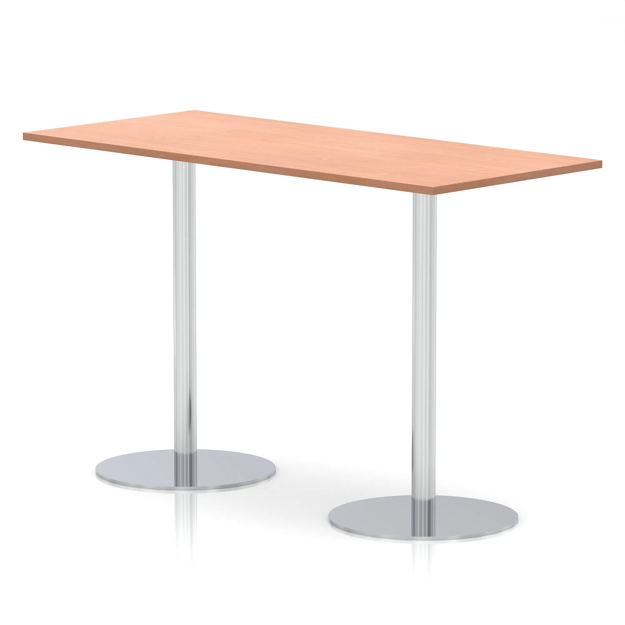 Italia Rectangular Poseur Table Silver Leg