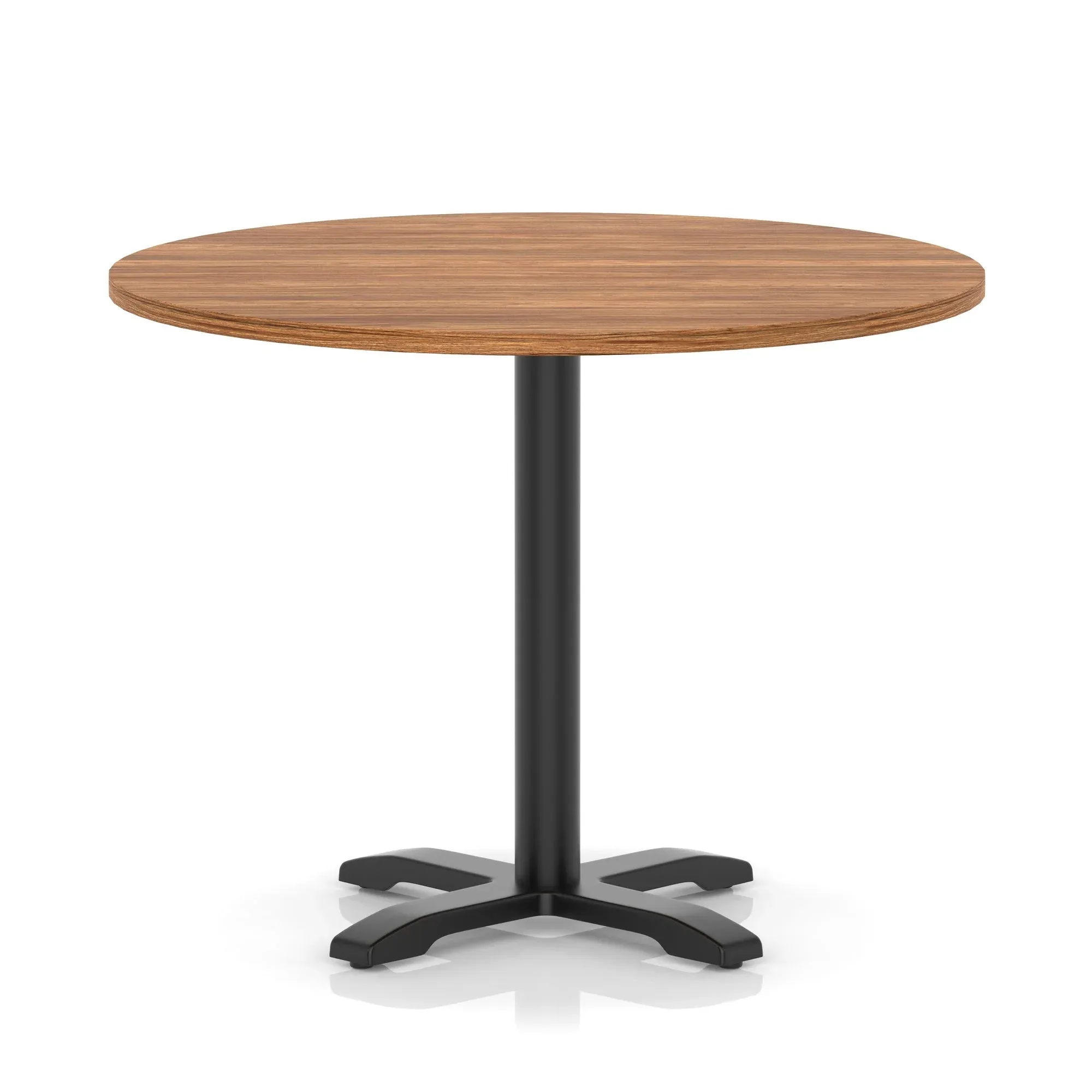 Italia Round Poseur Table With Cross Base Black Leg