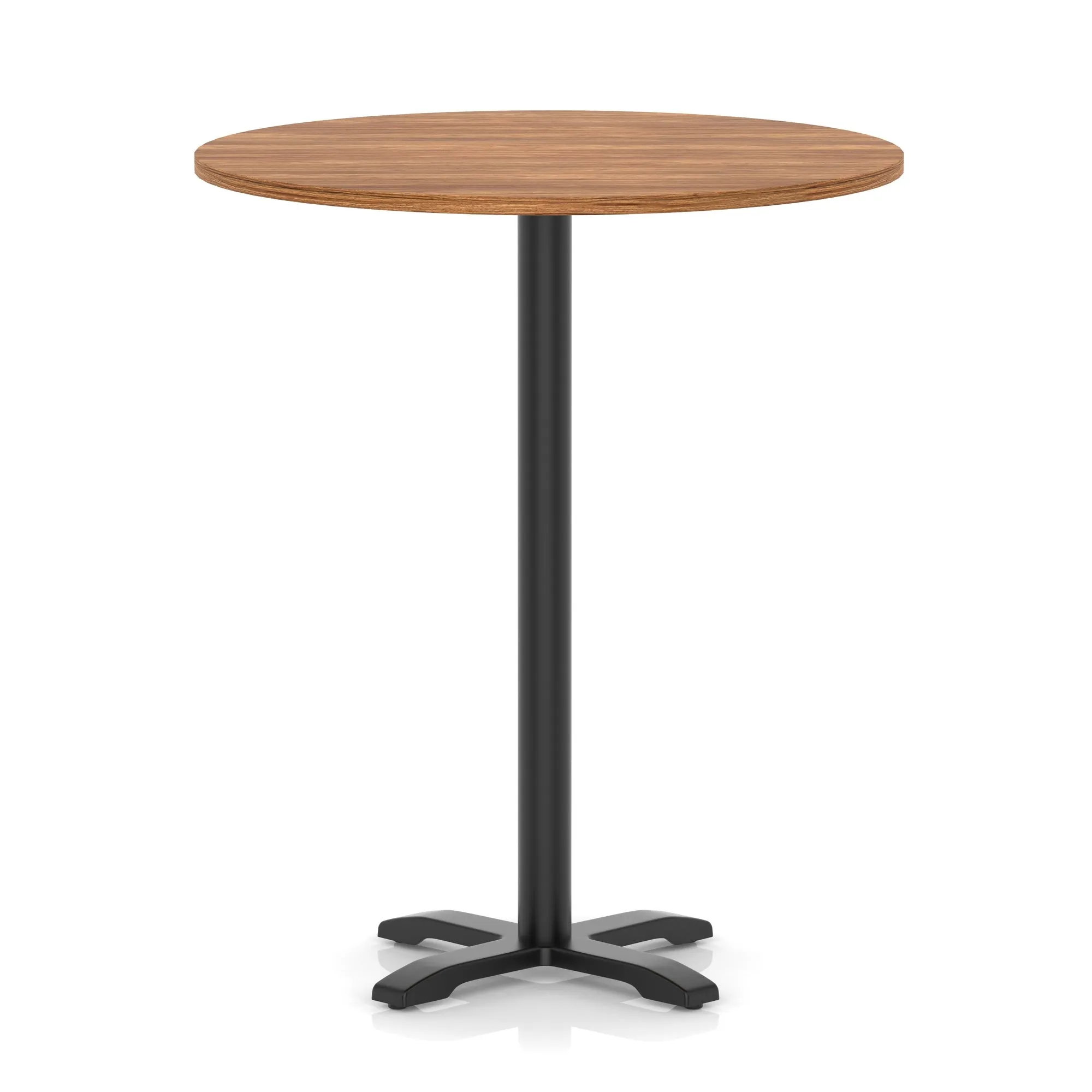 Italia Round Poseur Table With Cross Base Black Leg