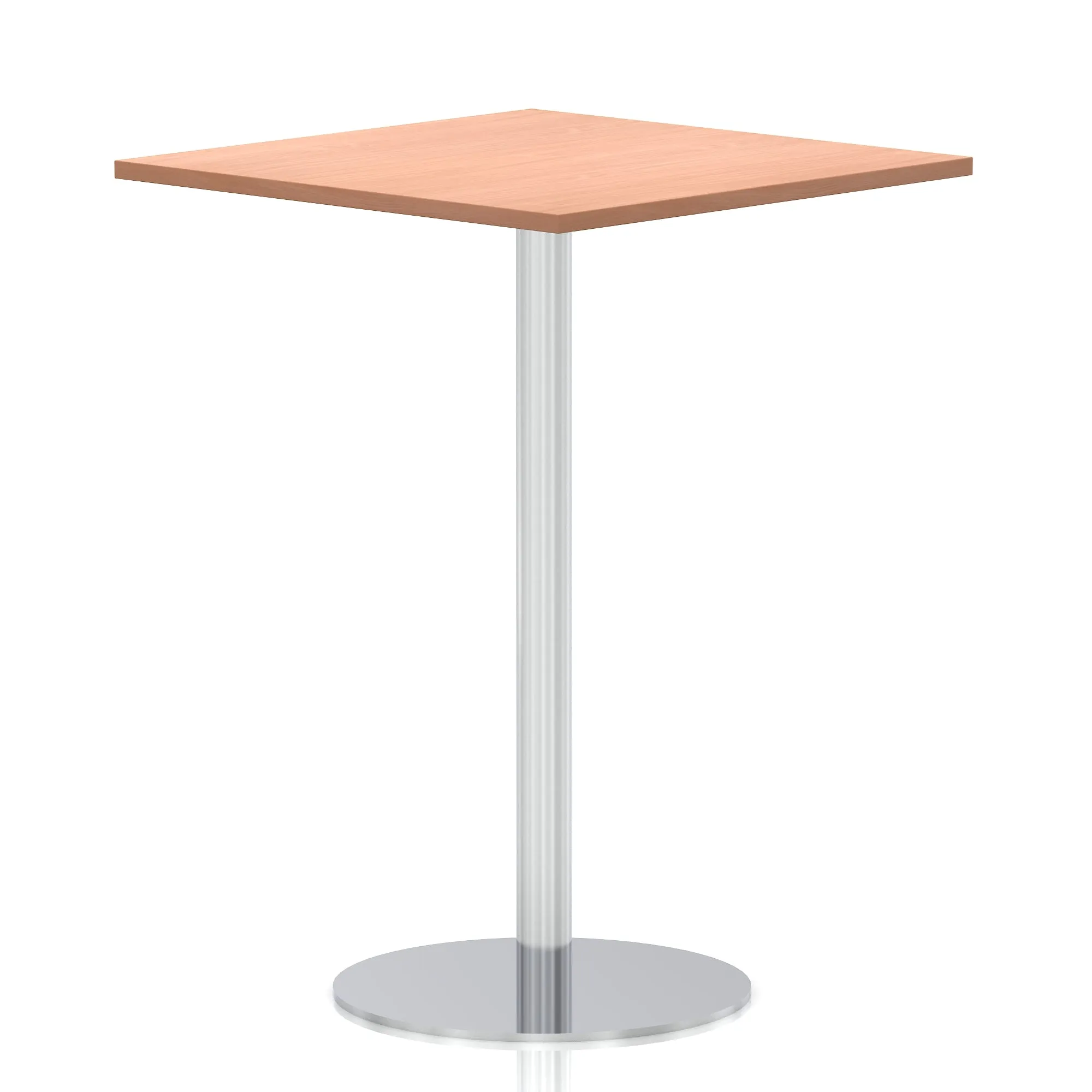 EE - Italia Square Poseur Table Silver Leg
