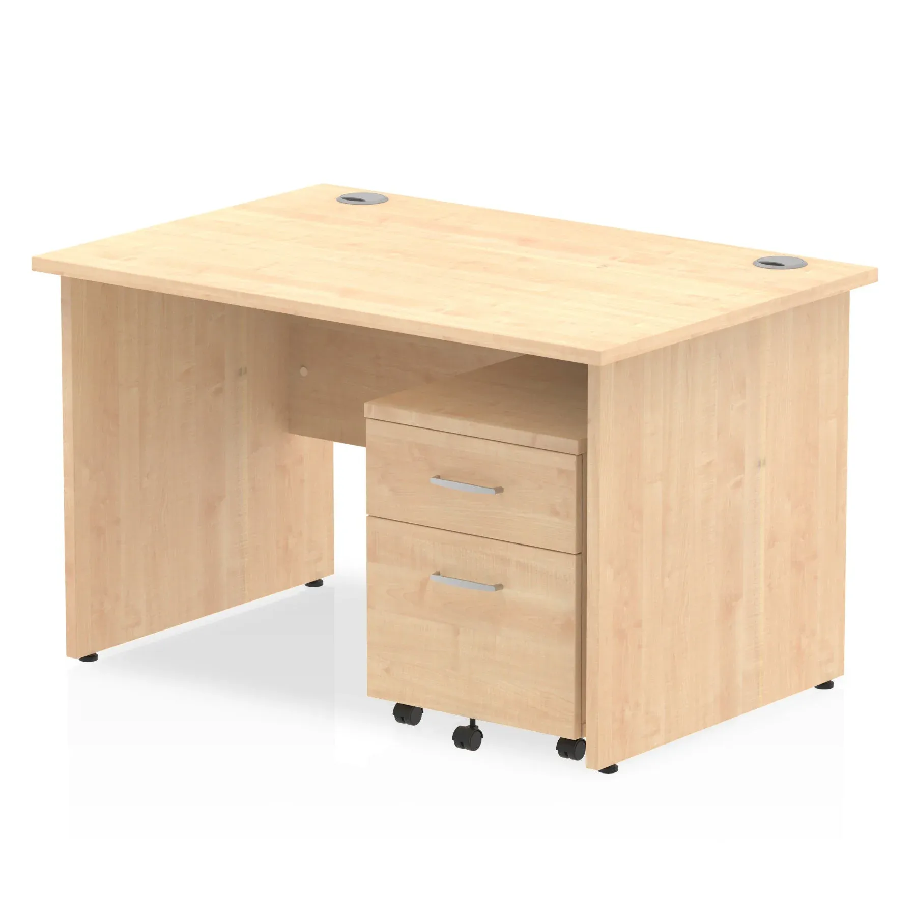 EE - Impulse Panel End Straight Desk With Mobile Pedestal