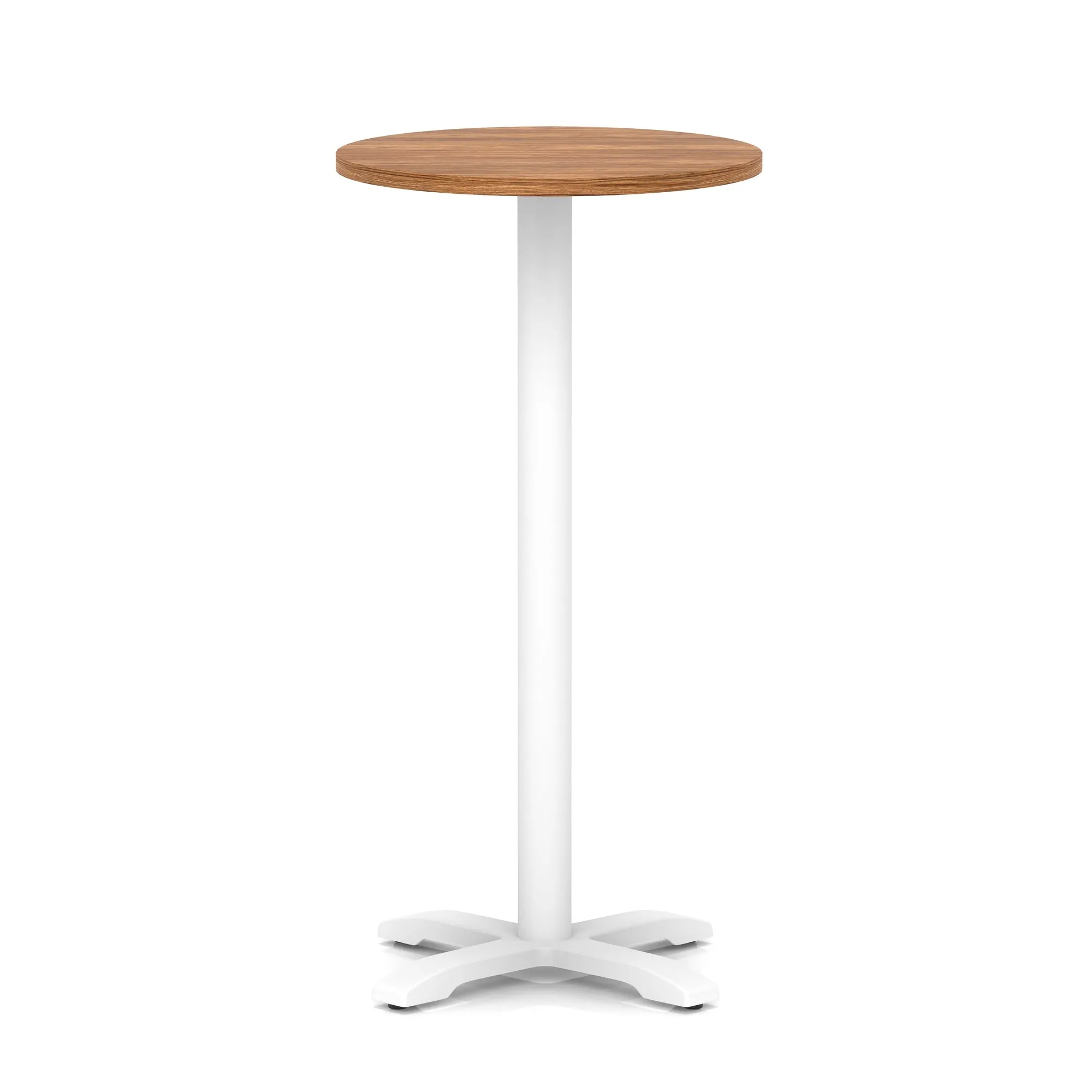 EE - Italia Round Poseur Table With Cross Base White Leg