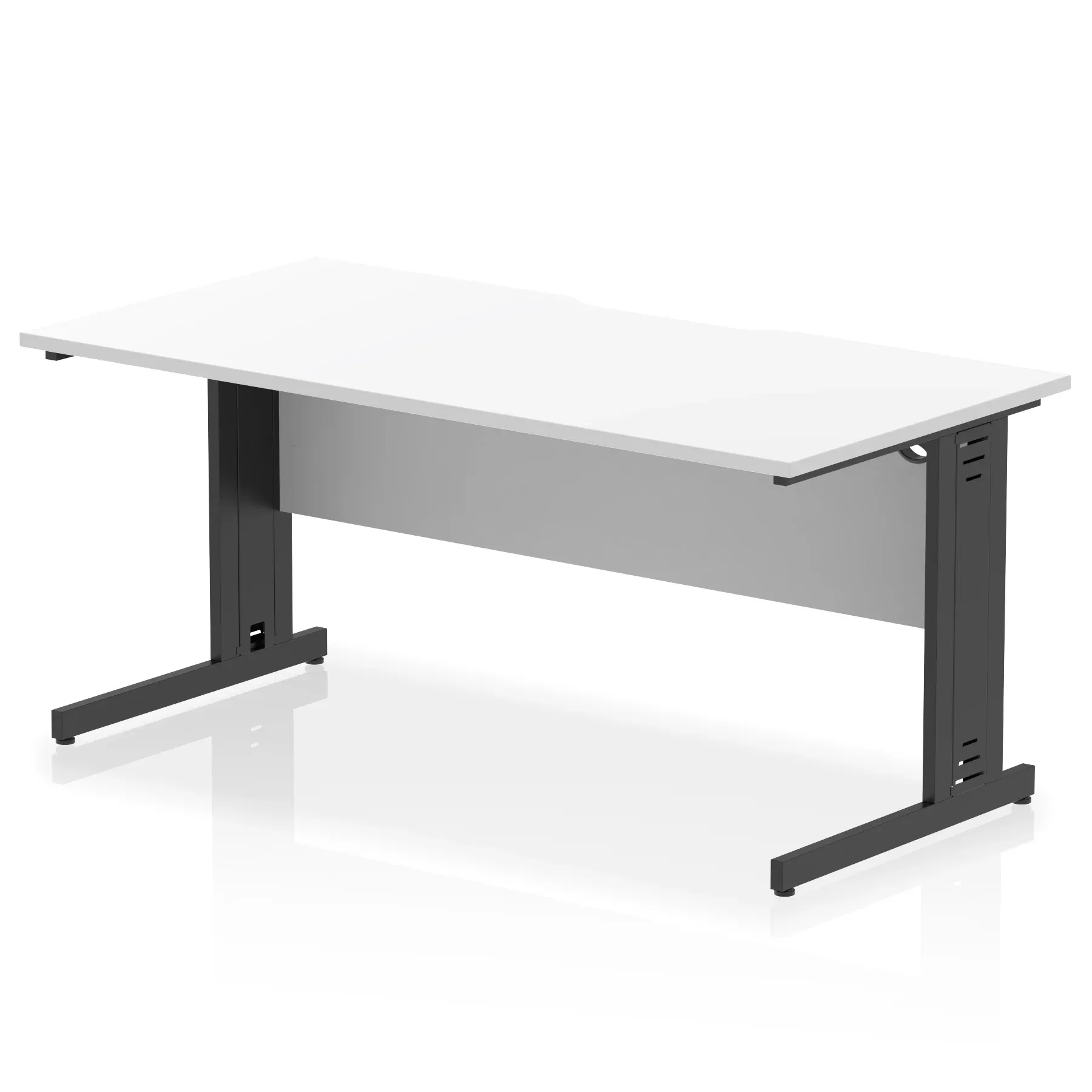 Impulse Scalloped Edge 1600mm Straight Desk Cable Managed Leg