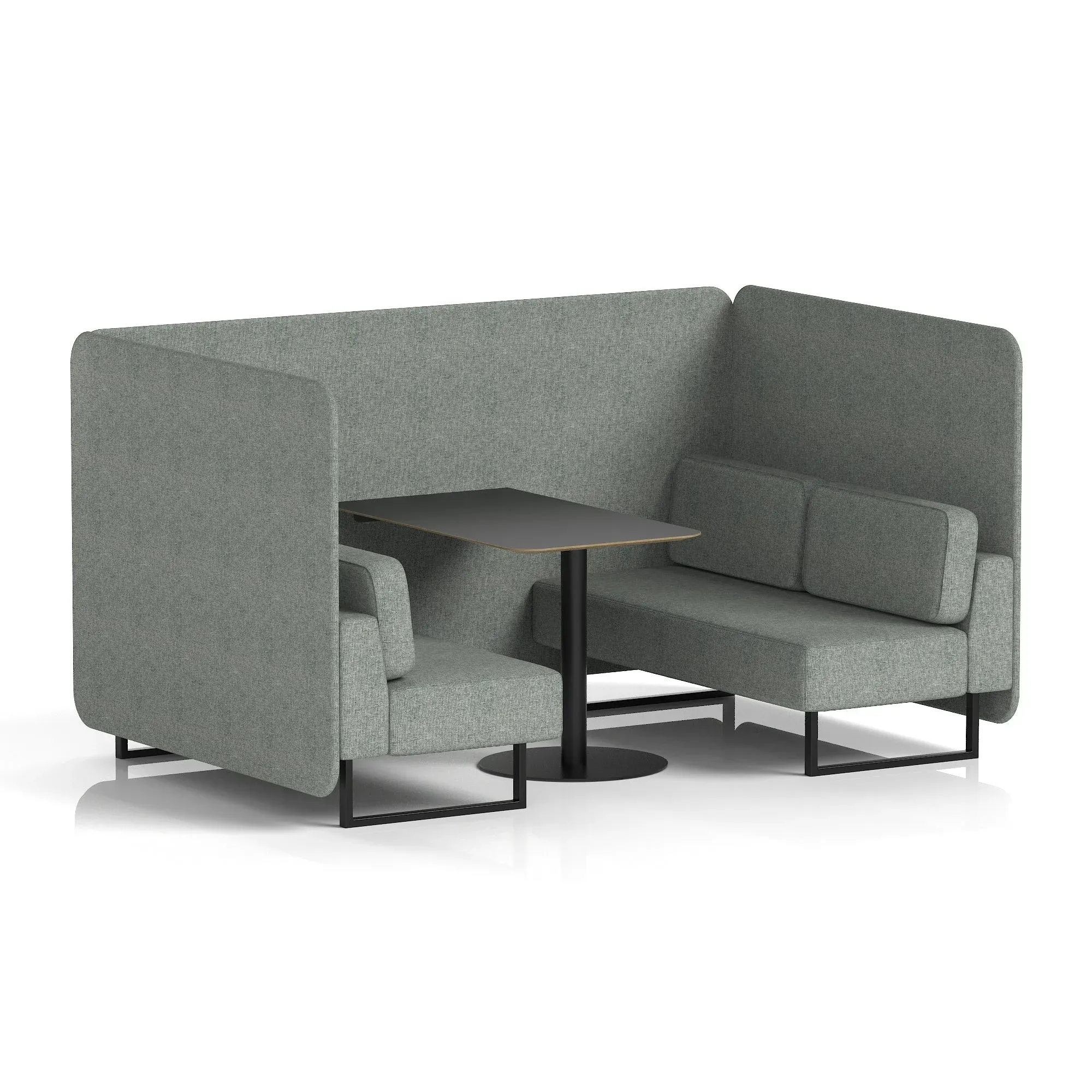 EE - Brixworth Bench Booth With Black Table In Single Tone