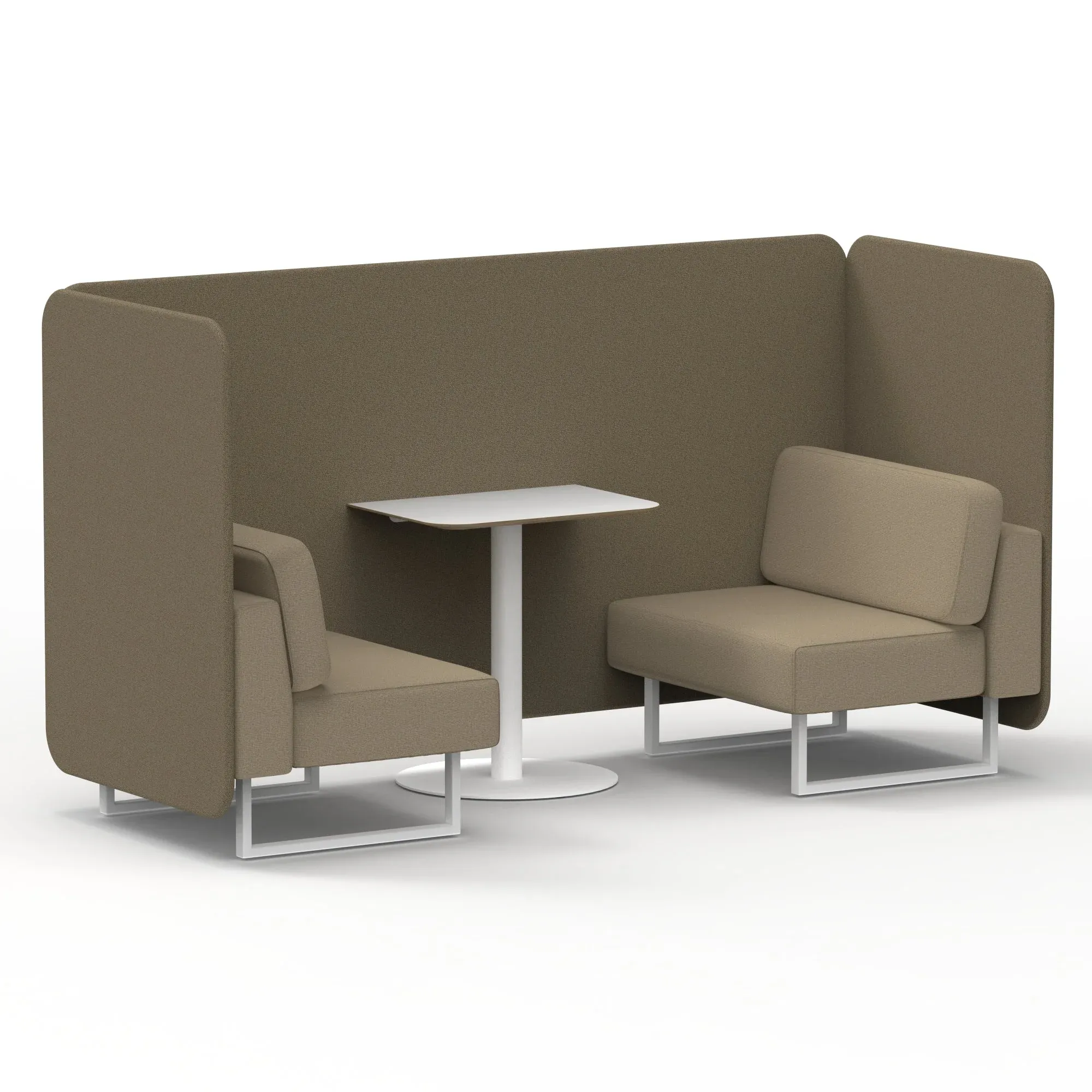 Brixworth Bench Booth With White Table In Two Tone