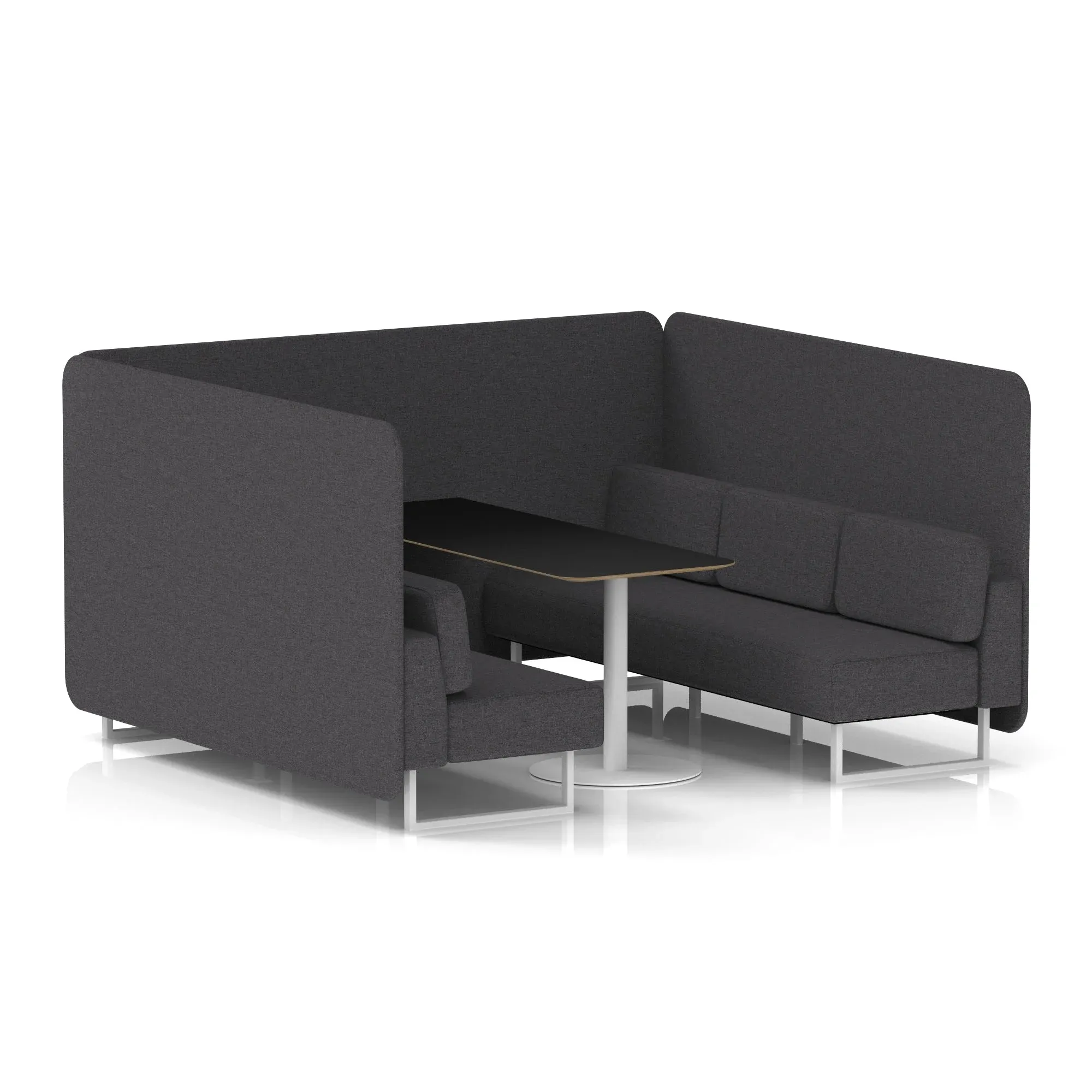 Brixworth Bench Booth With Black Table In Single Tone