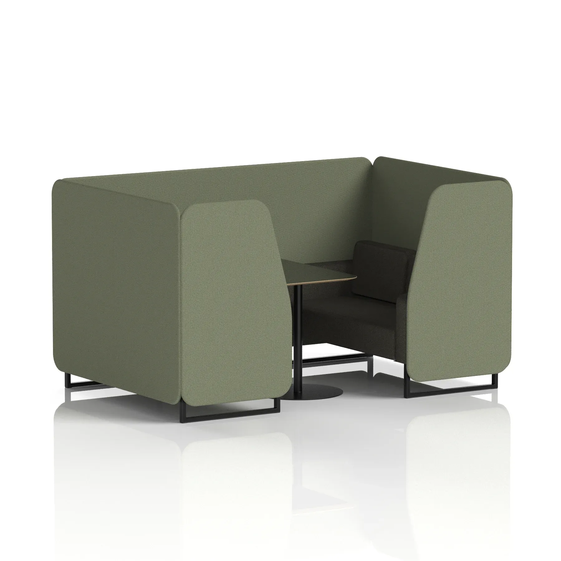 Brixworth Booth With Black Table In Two Tone