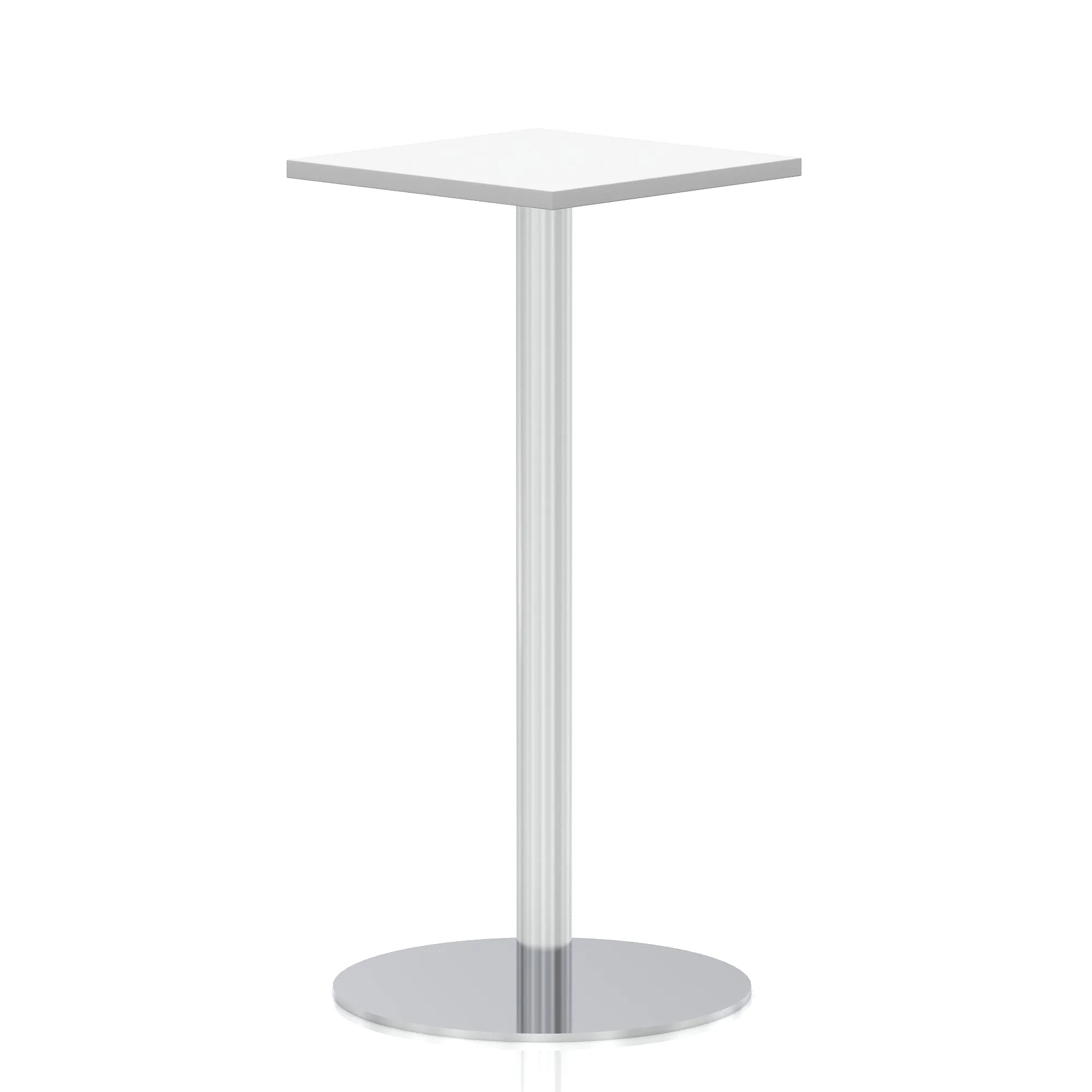 Italia Square Poseur Table Silver Leg