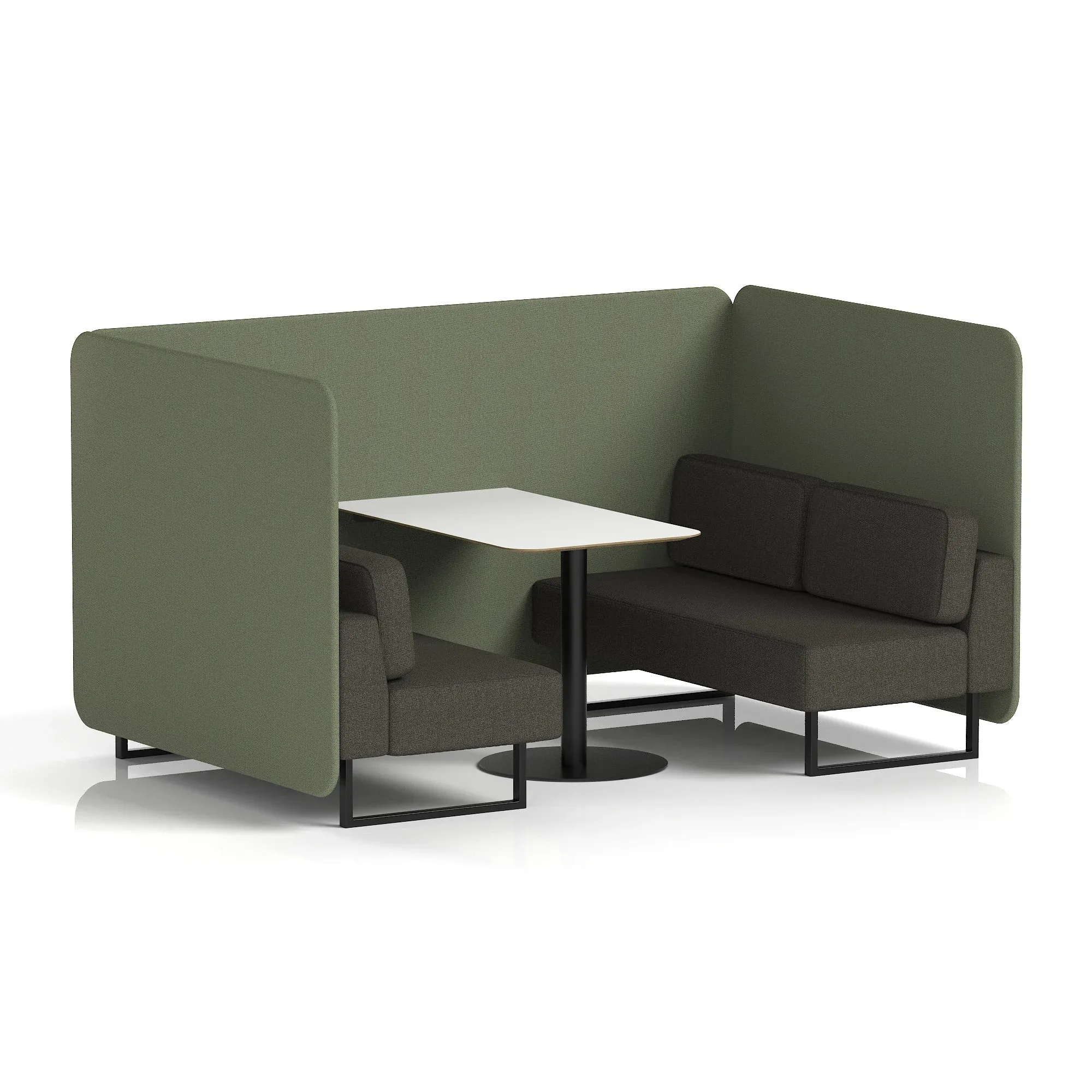 Brixworth Bench Booth With White Table In Two Tone