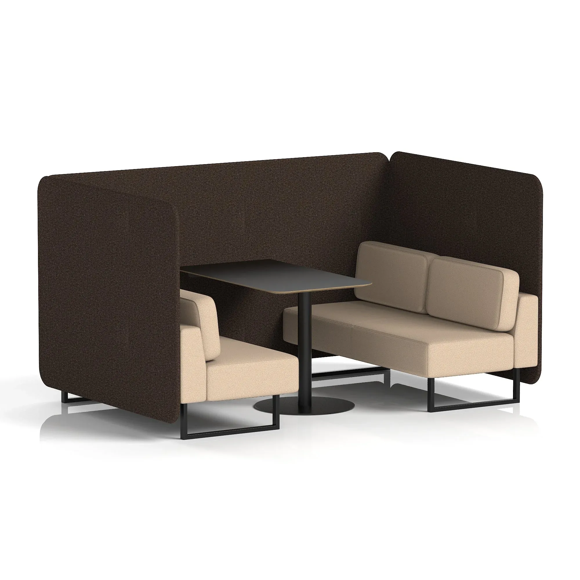 Brixworth Bench Booth With Black Table In Two Tone