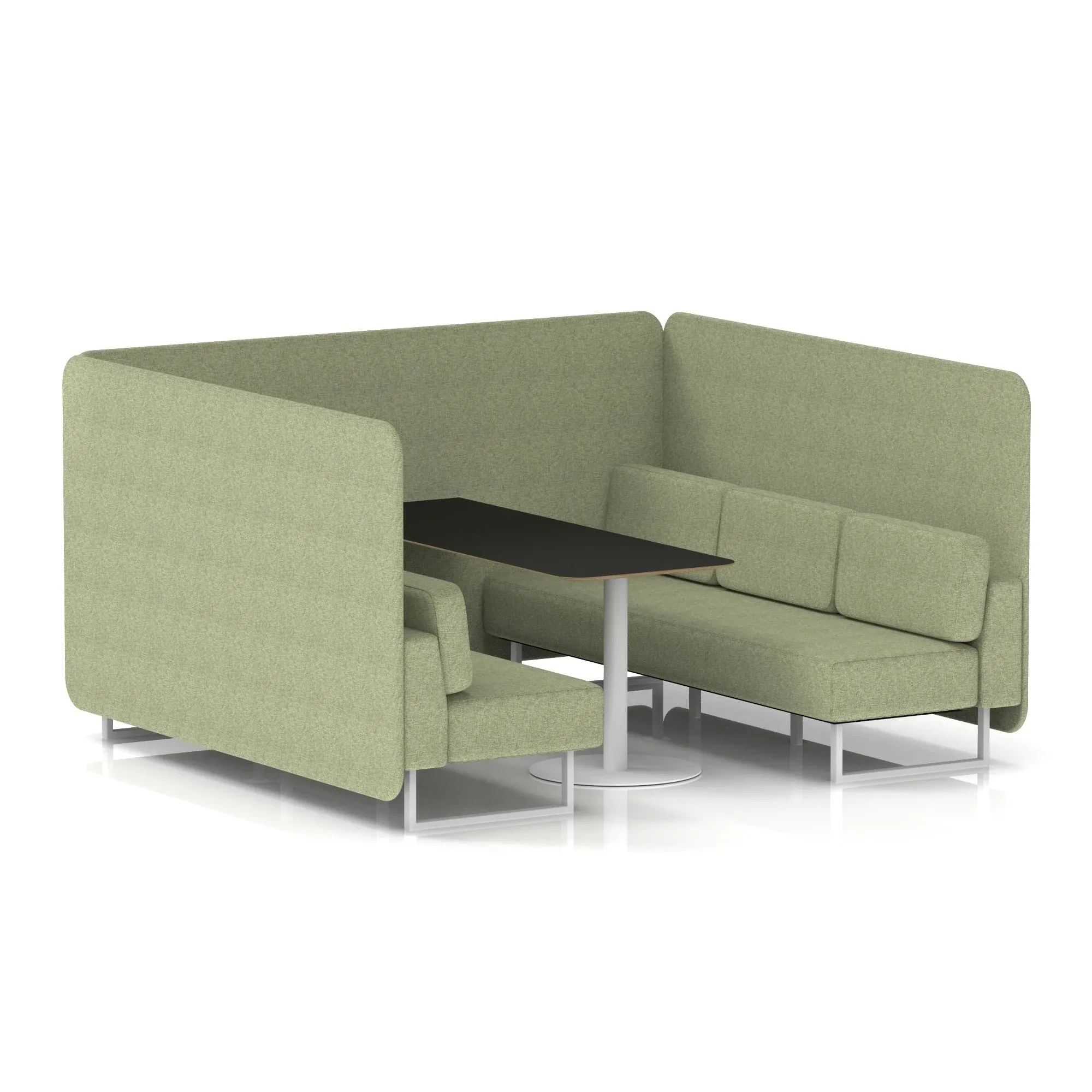 EE - Brixworth Bench Booth With Black Table In Single Tone