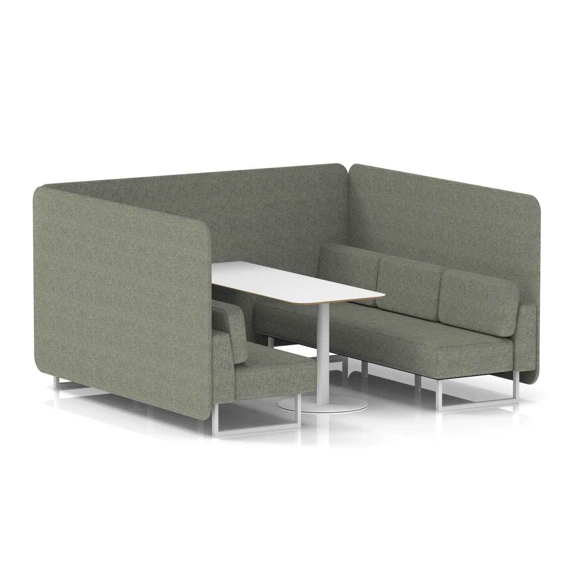 EE - Brixworth Bench Booth With White Table In Single Tone