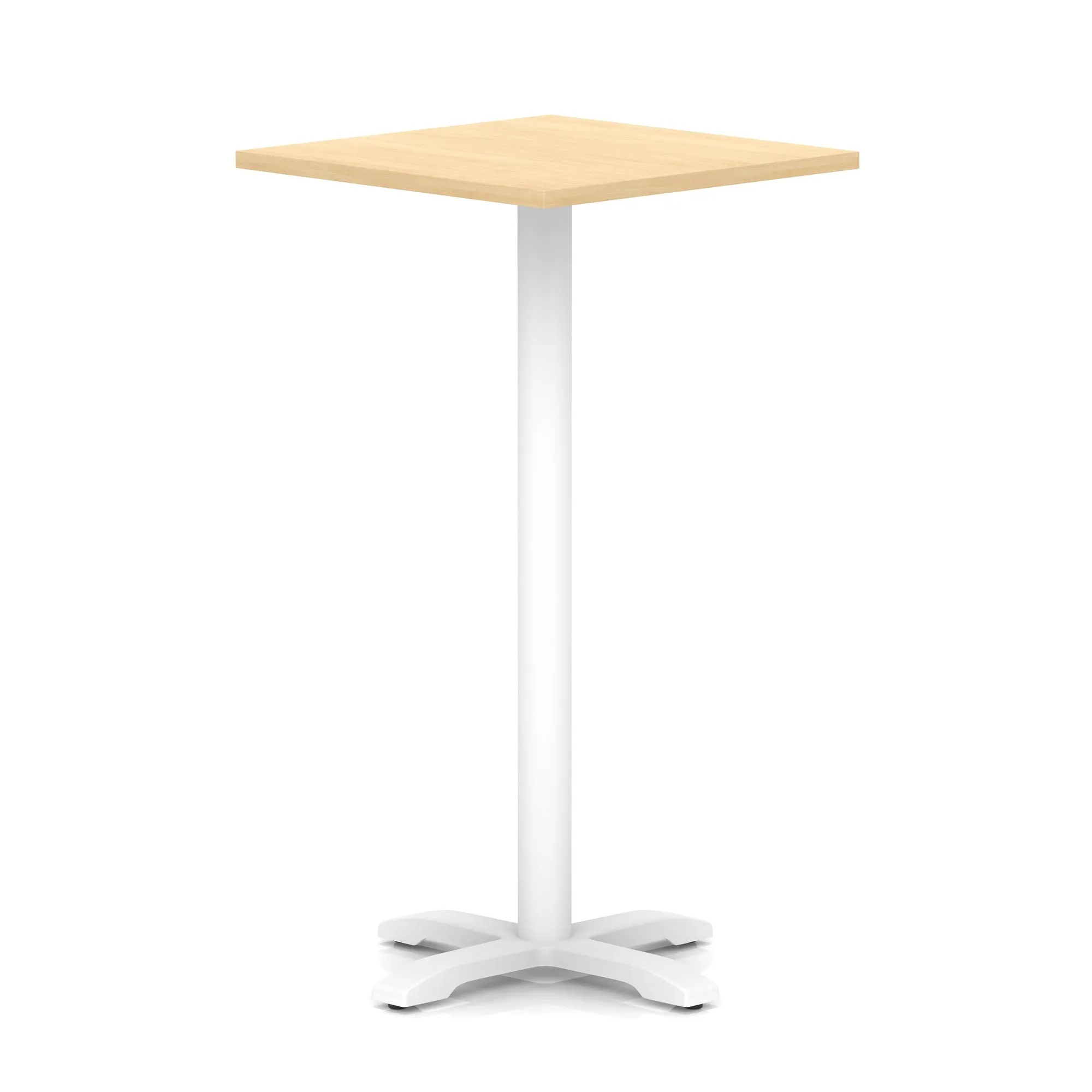 Italia Square Poseur Table With Cross Base White Leg