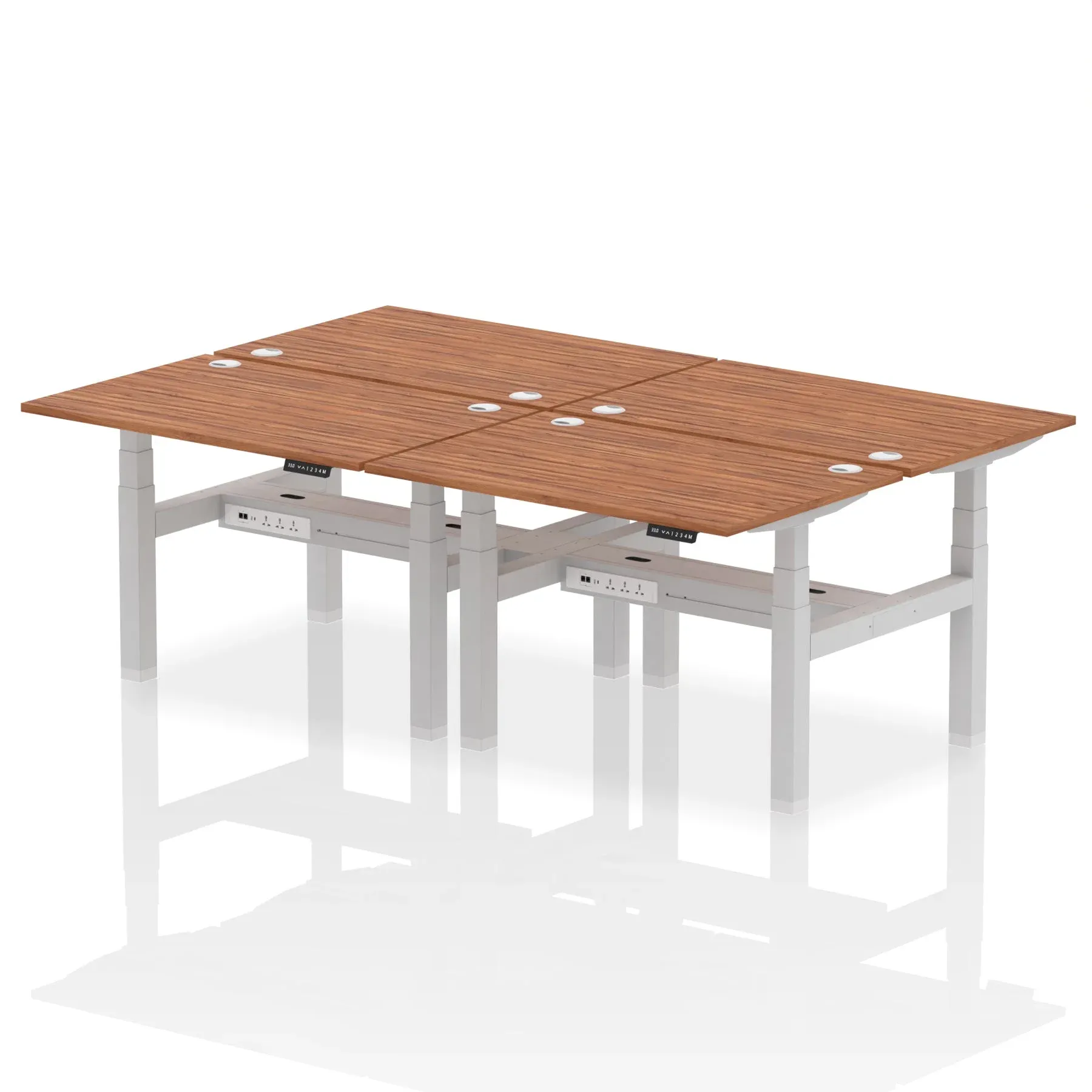 Air Back-to-Back Height Adjustable Bench Desk - 4 Person