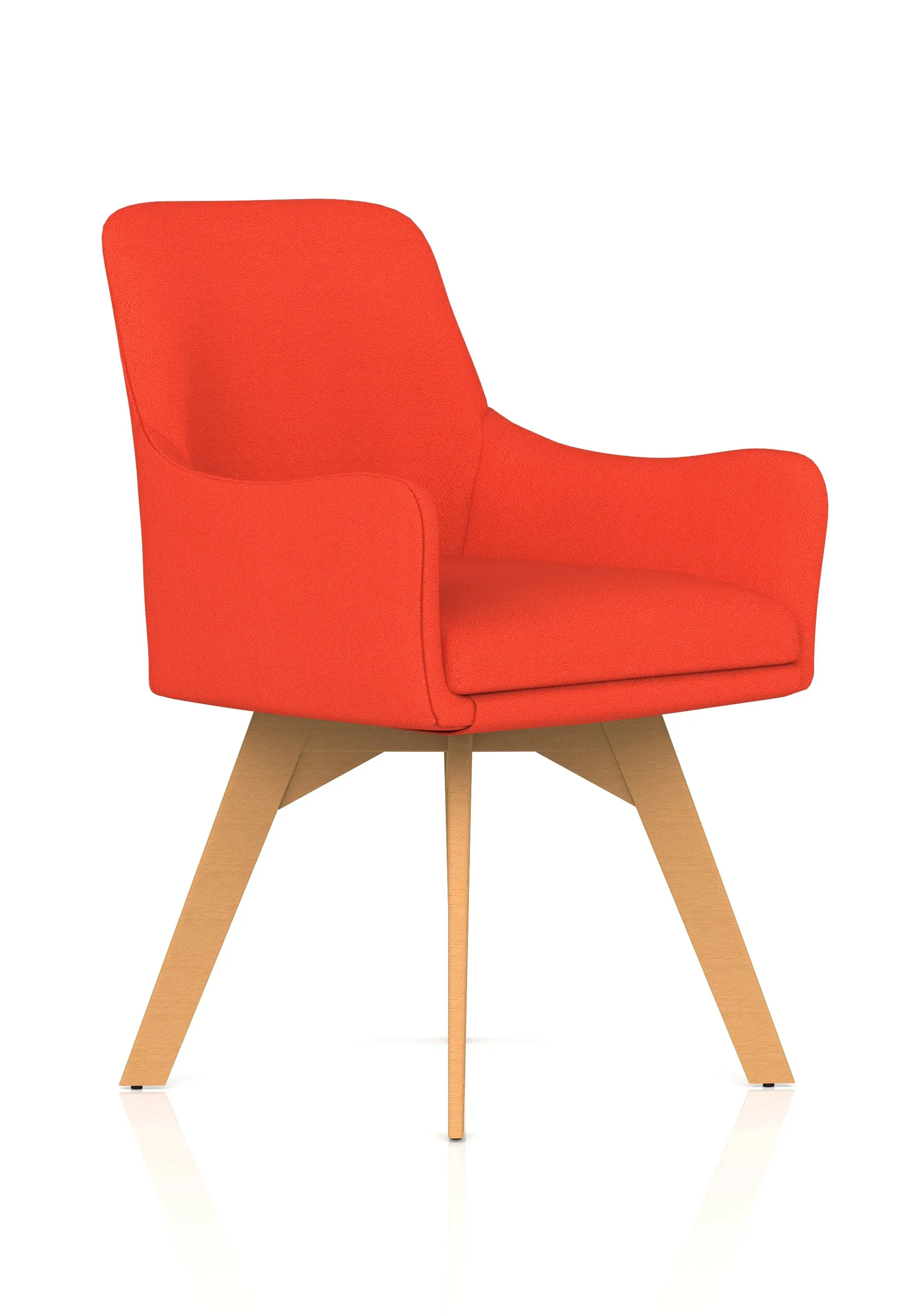 EE - Carmen Grey Fabric Wooden Leg Visitor Chair