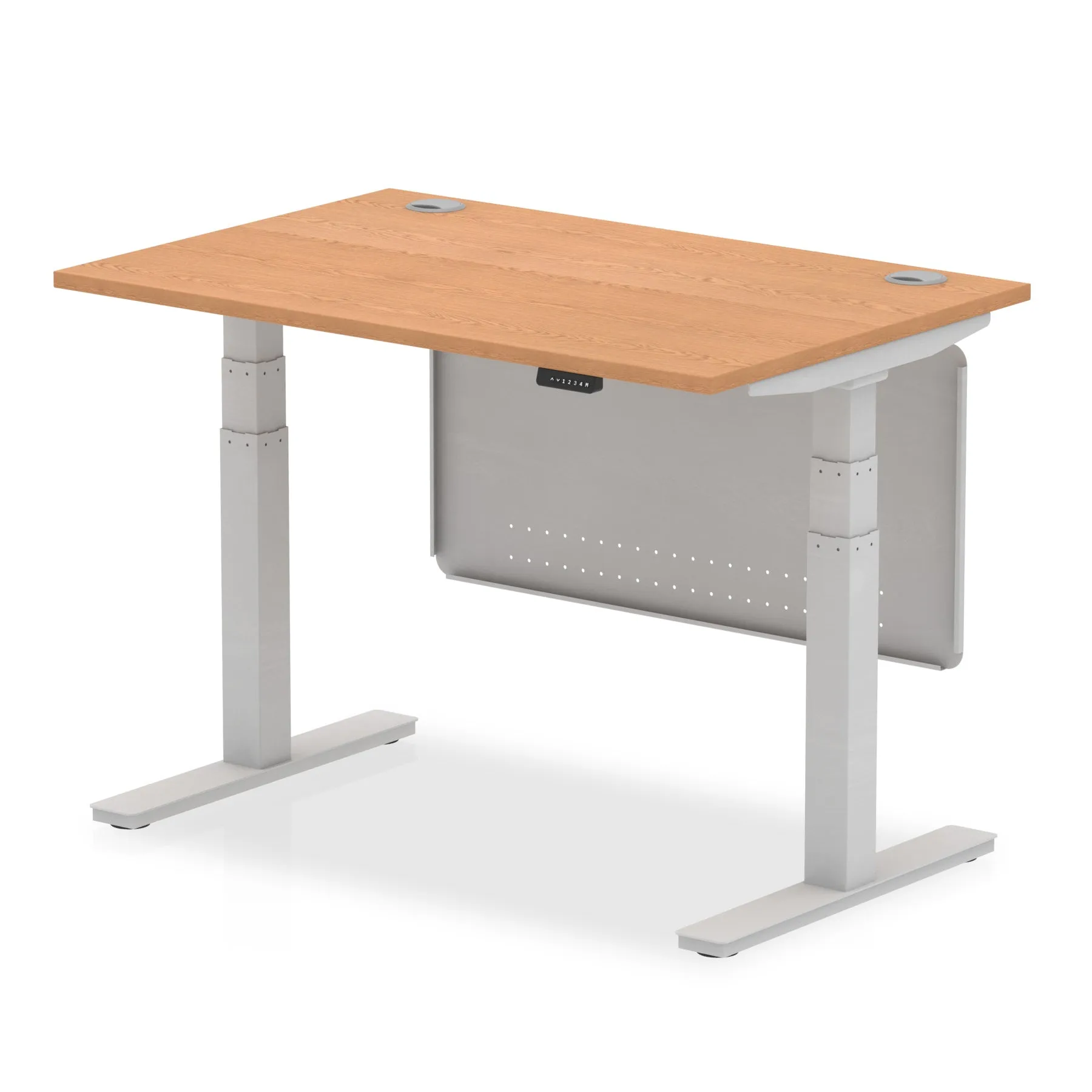 EE - Air Height Adjustable Desk with Cable Ports with Steel Modesty Panel