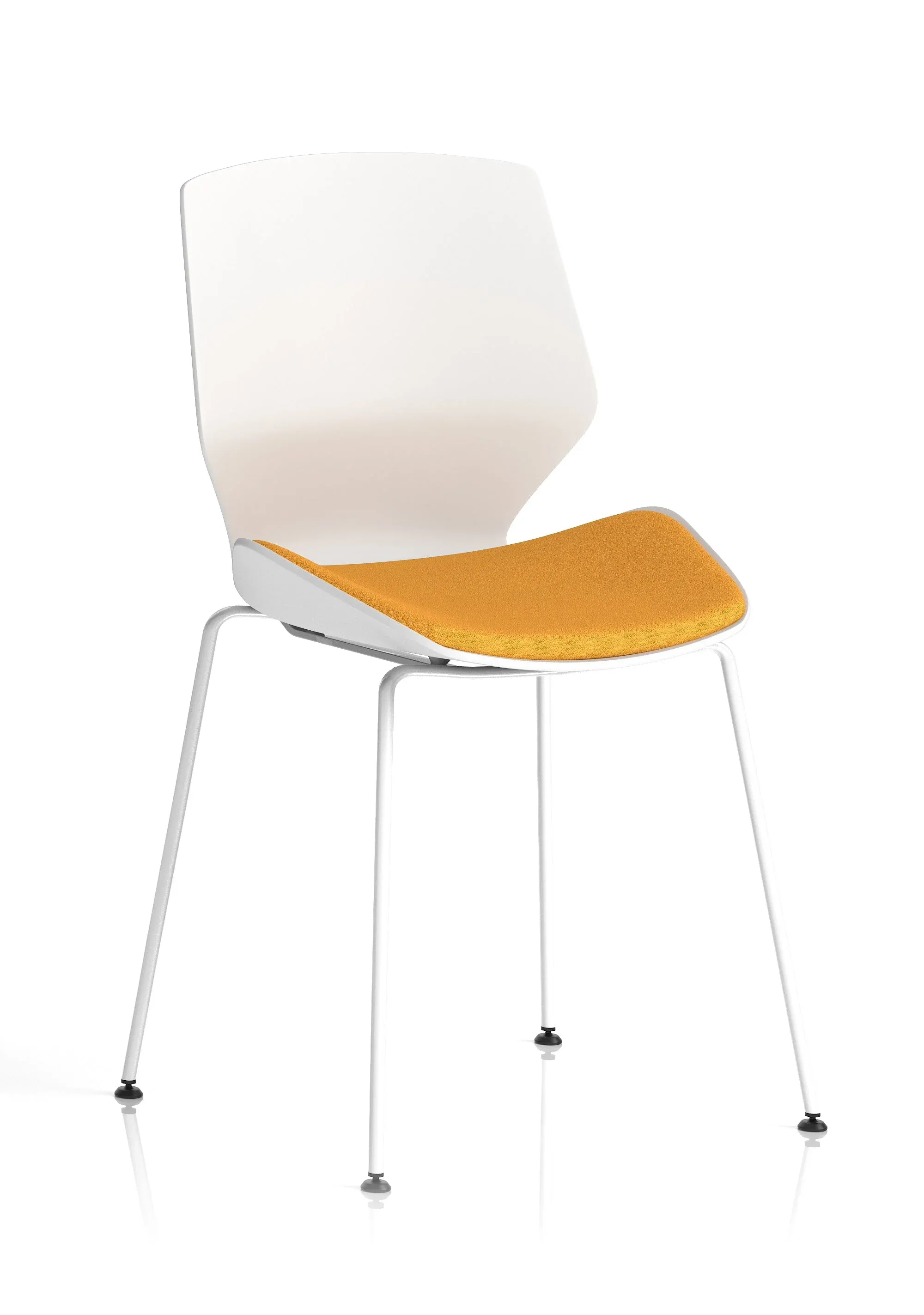 EE - Florence White Frame Fabric Seat Visitor Chair