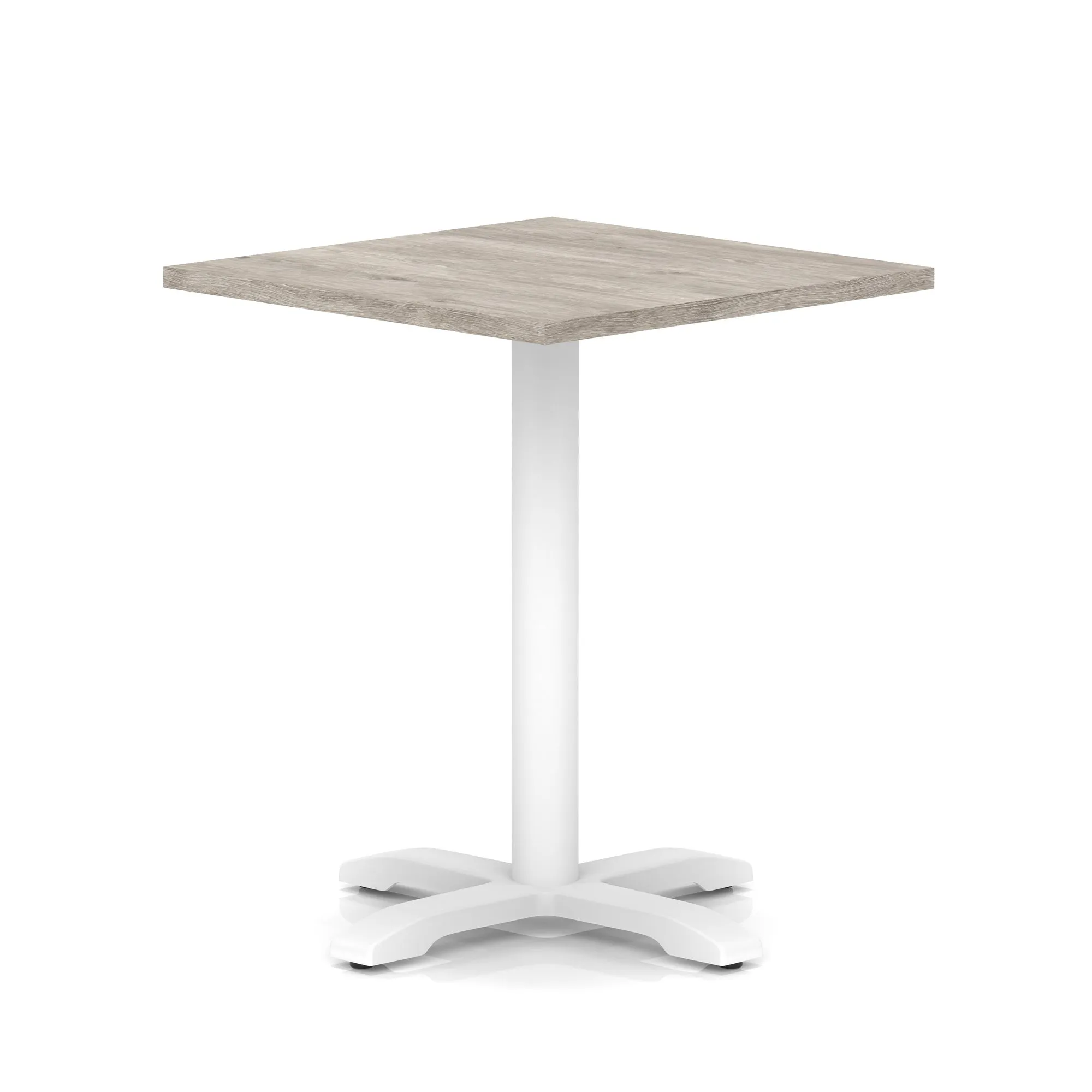EE - Italia Square Poseur Table With Cross Base White Leg