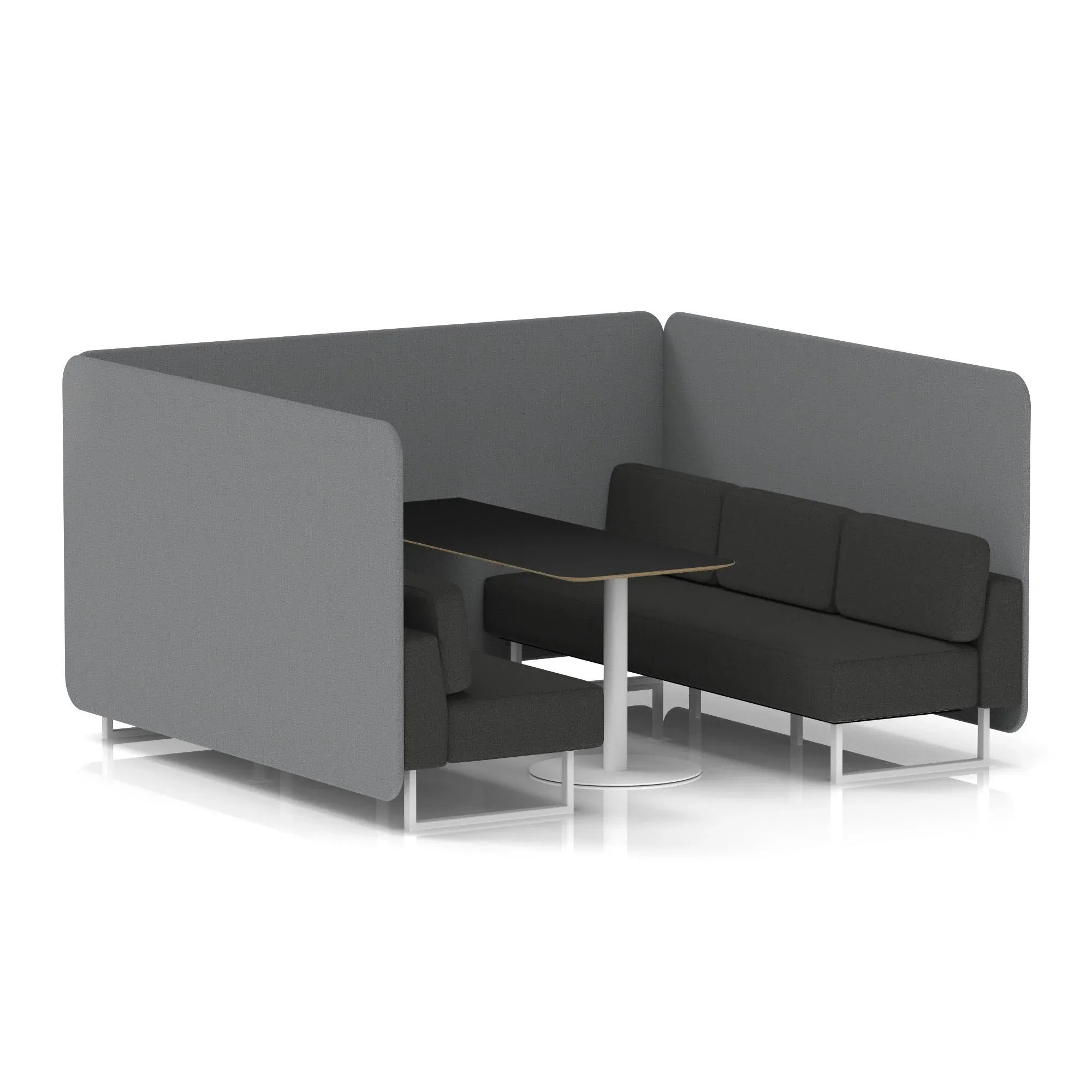 Brixworth Bench Booth With Black Table In Two Tone
