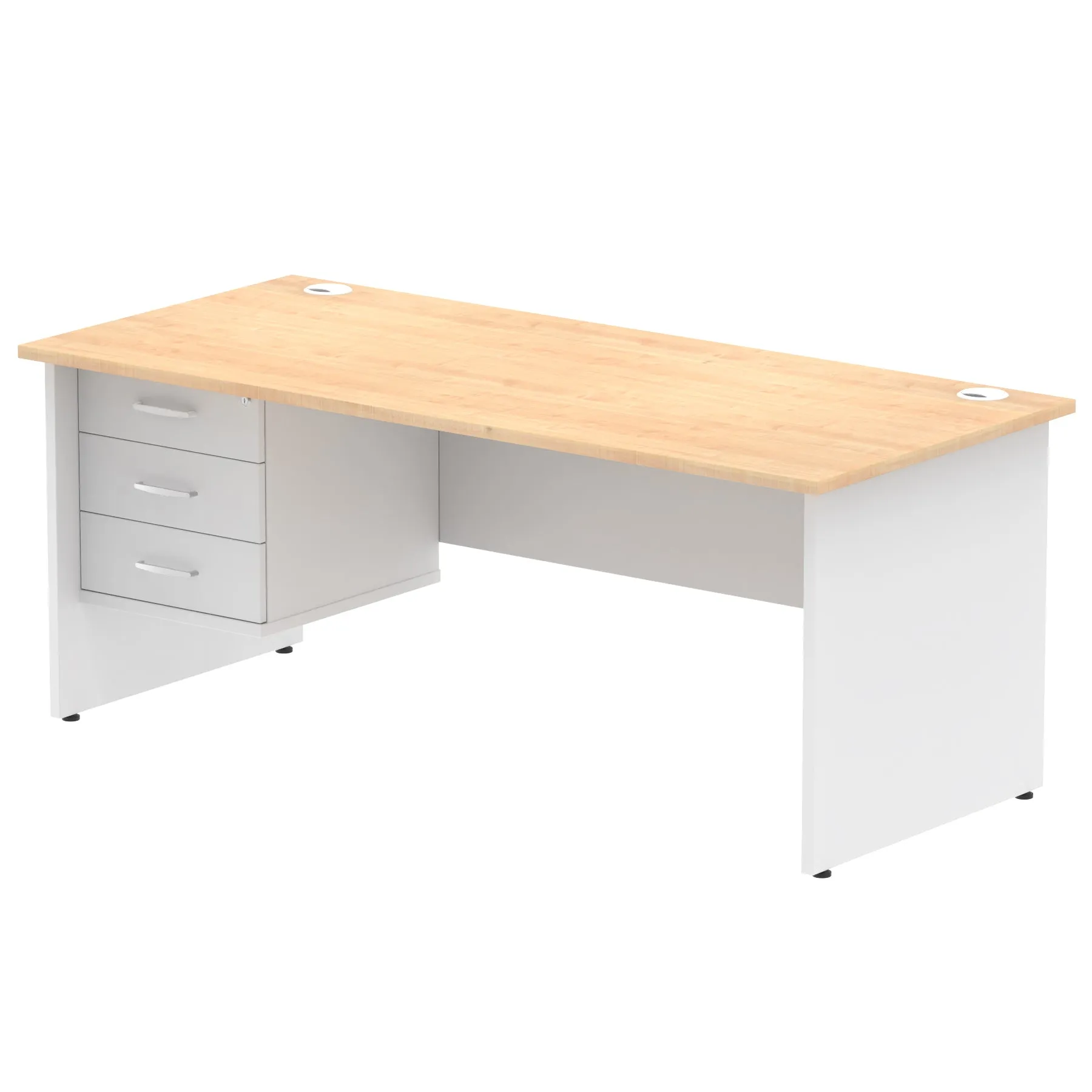 OE - Impulse 1800mm Panel End Straigh Desk With Single Fixed Pedestal Two Tone