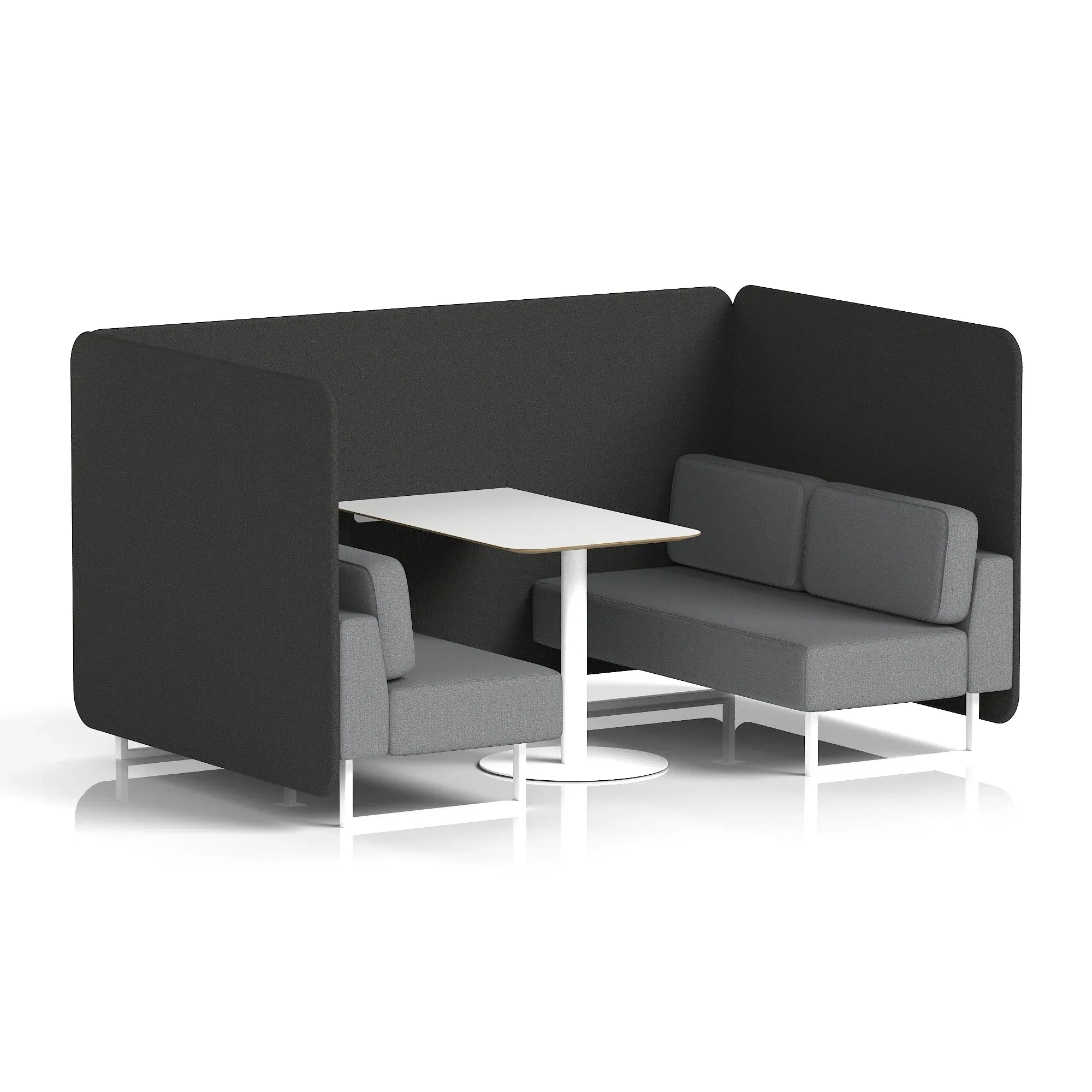 Brixworth Bench Booth With White Table In Two Tone