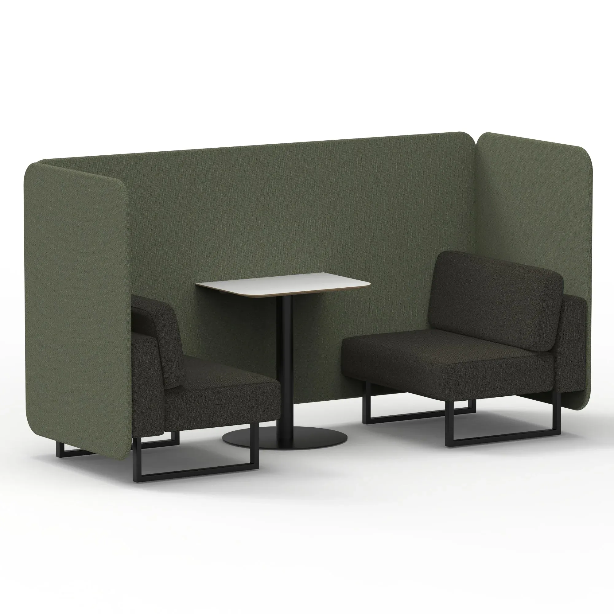 Brixworth Bench Booth With White Table In Two Tone