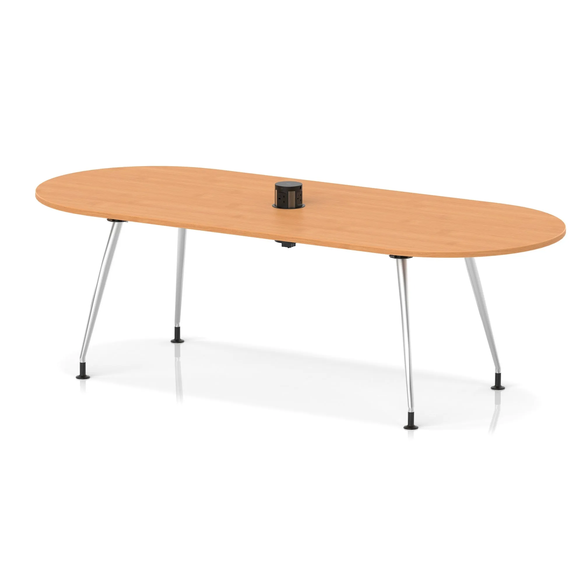 Impulse Volta Boardroom Table With Pop-up Power Module With Silver Leg Frame