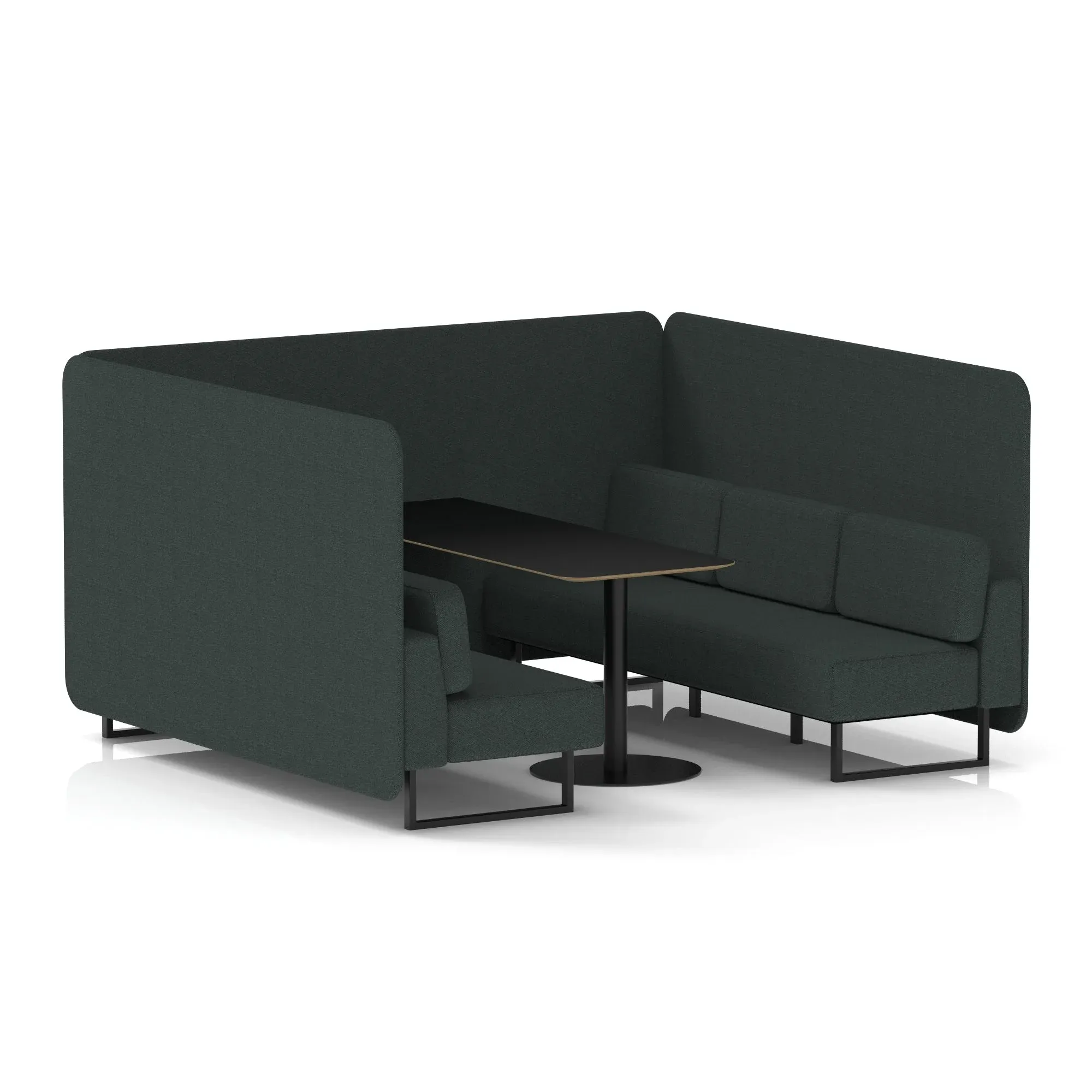 EE - Brixworth Bench Booth With Black Table In Single Tone