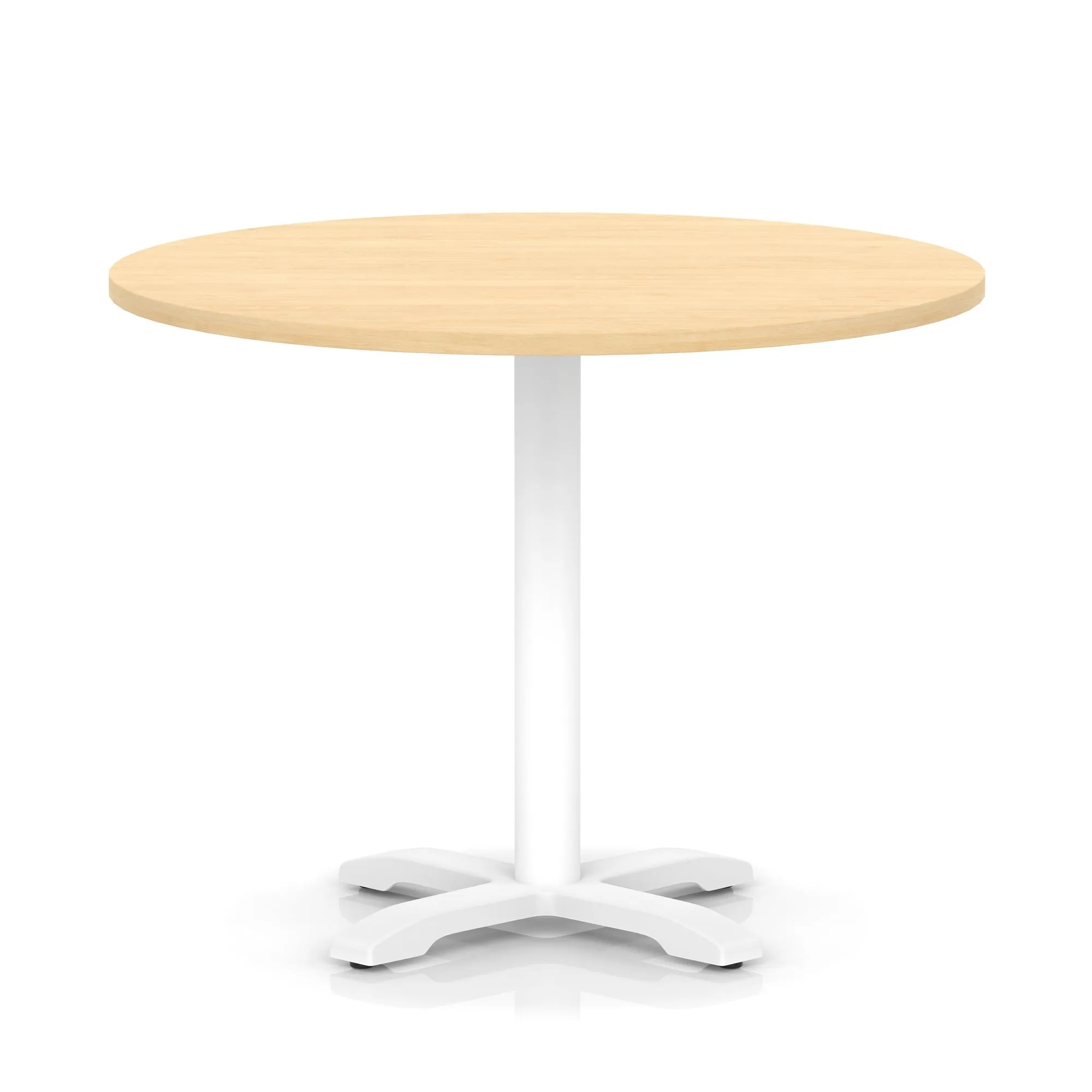 Italia Round Poseur Table With Cross Base White Leg