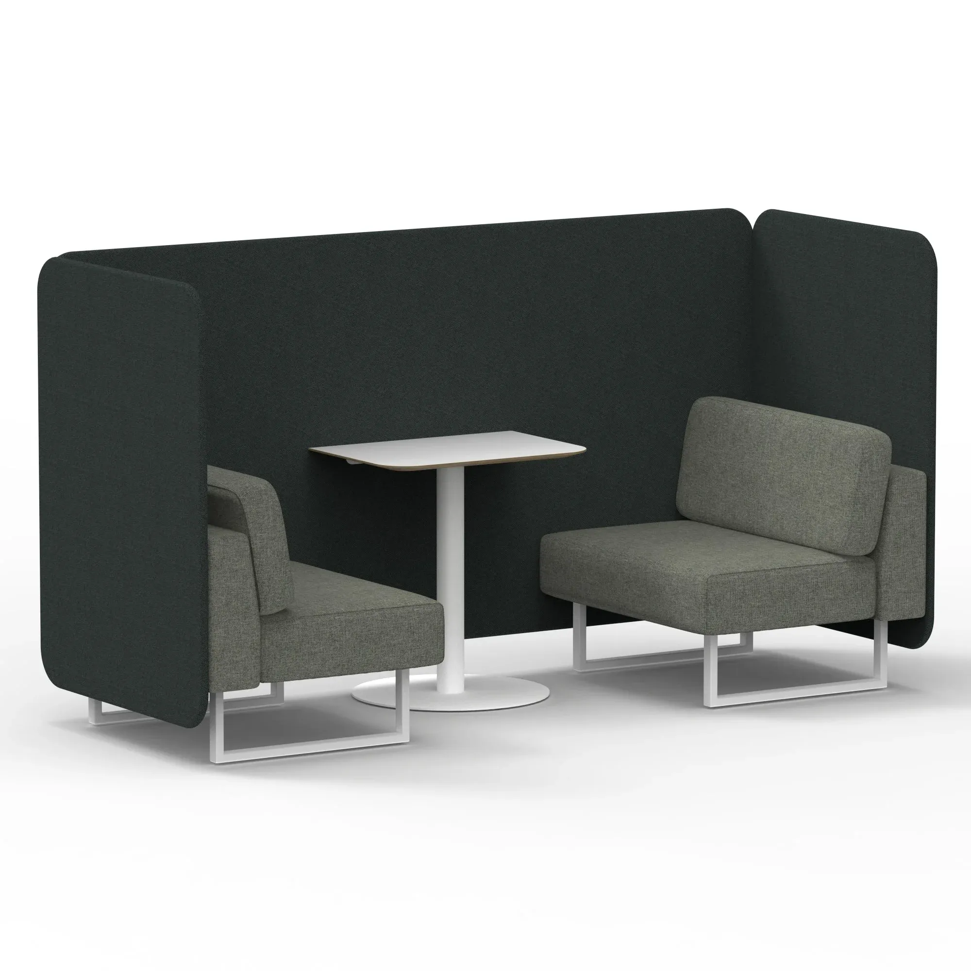 Brixworth Bench Booth With White Table In Two Tone