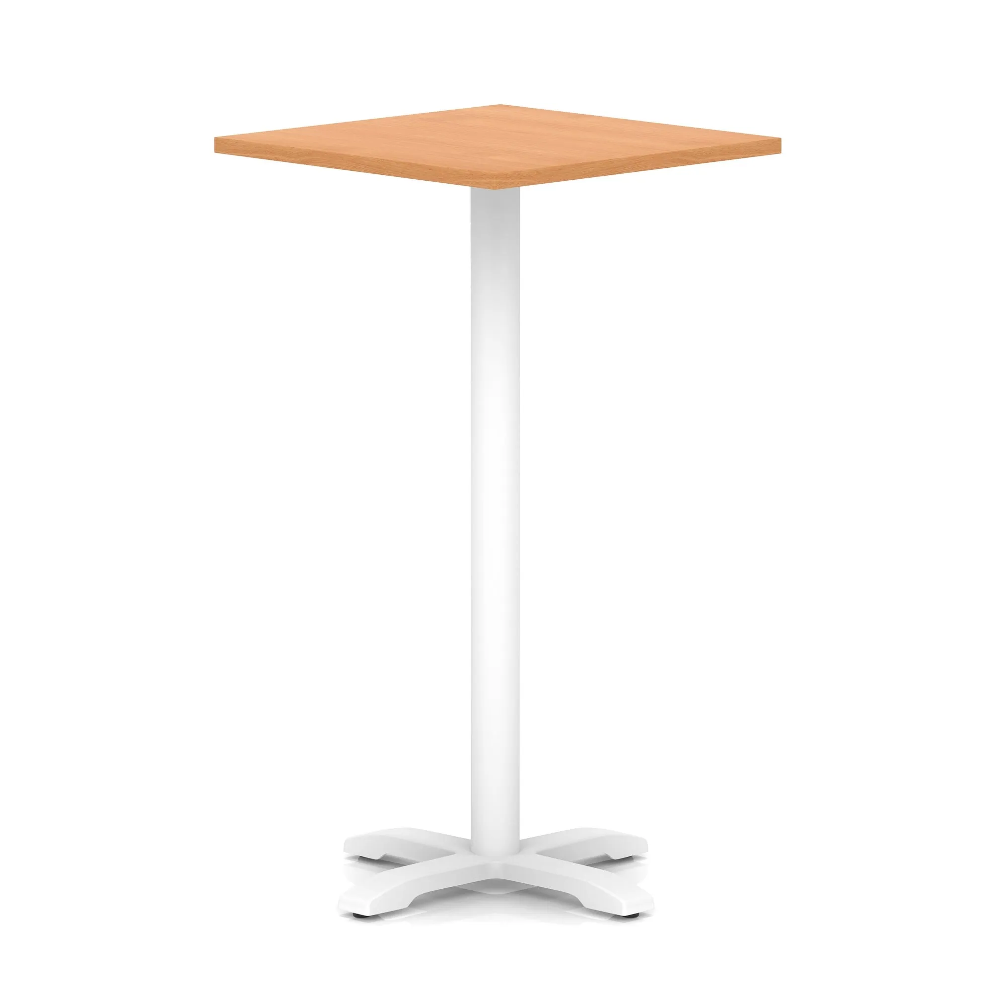Italia Square Poseur Table With Cross Base White Leg