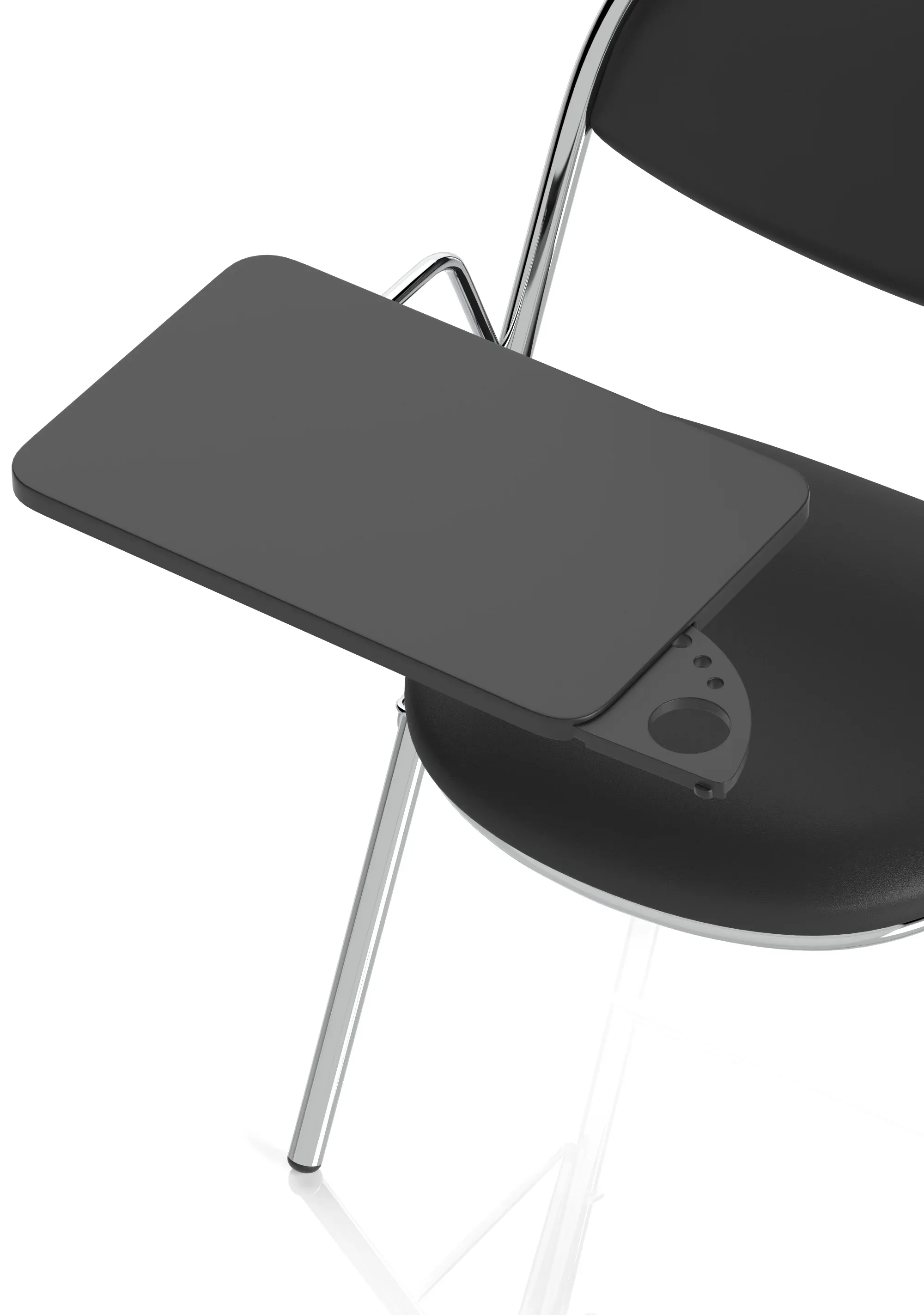 EE - Milan High Back Black Vinyl Chrome Frame Folding Visitor Chair