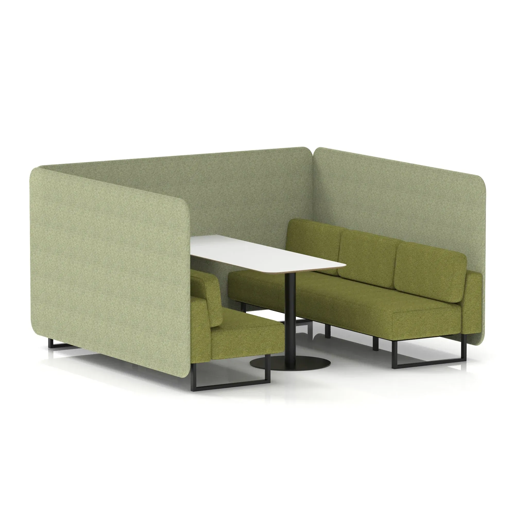 EE - Brixworth Bench Booth With White Table In Two Tone