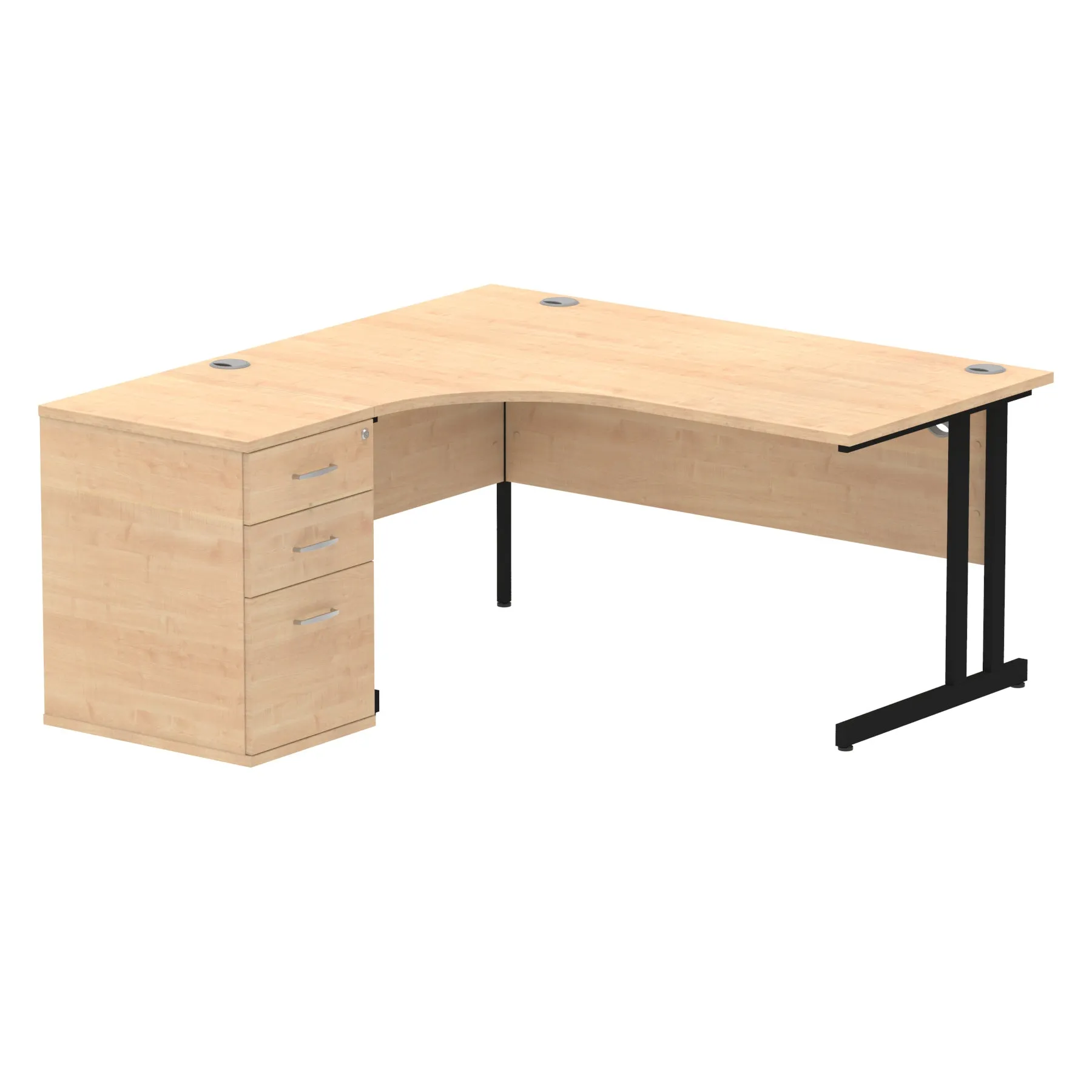 EE - Impulse 1600mm Cantilever Left Crescent Desk Workstation