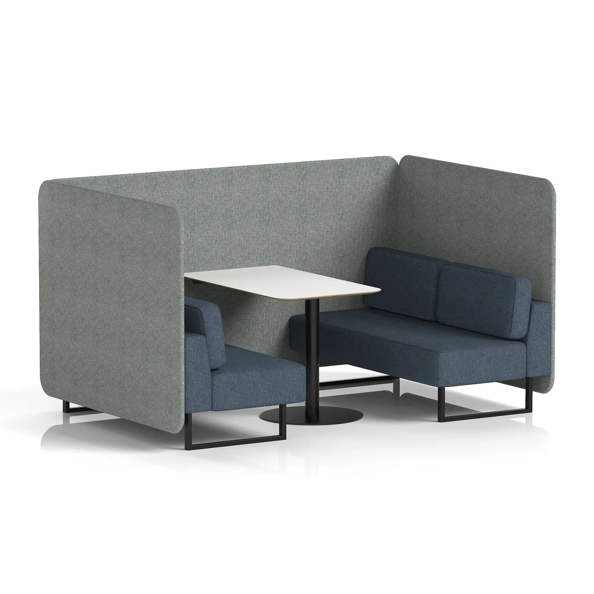 Brixworth Bench Booth With White Table In Two Tone