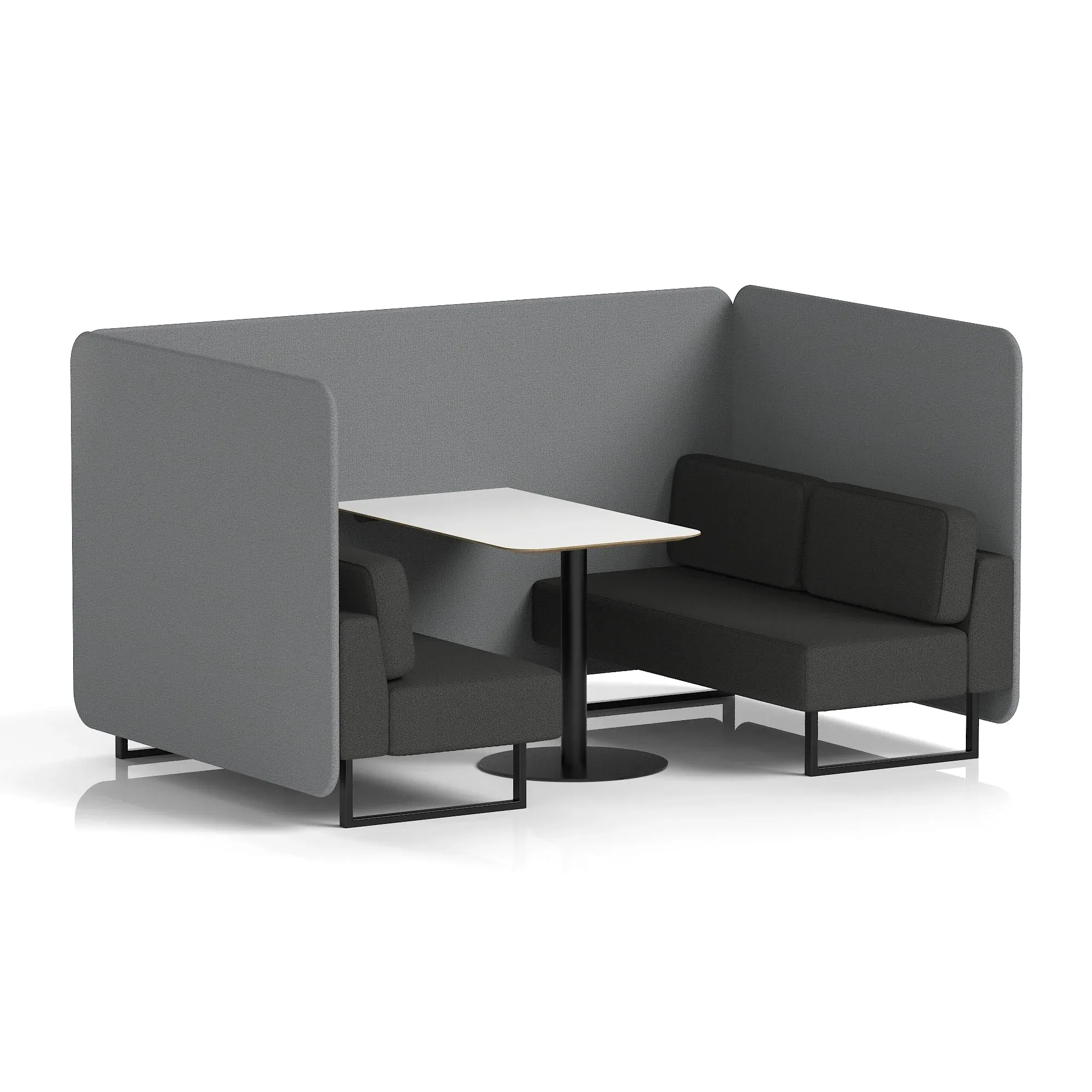 Brixworth Bench Booth With White Table In Two Tone