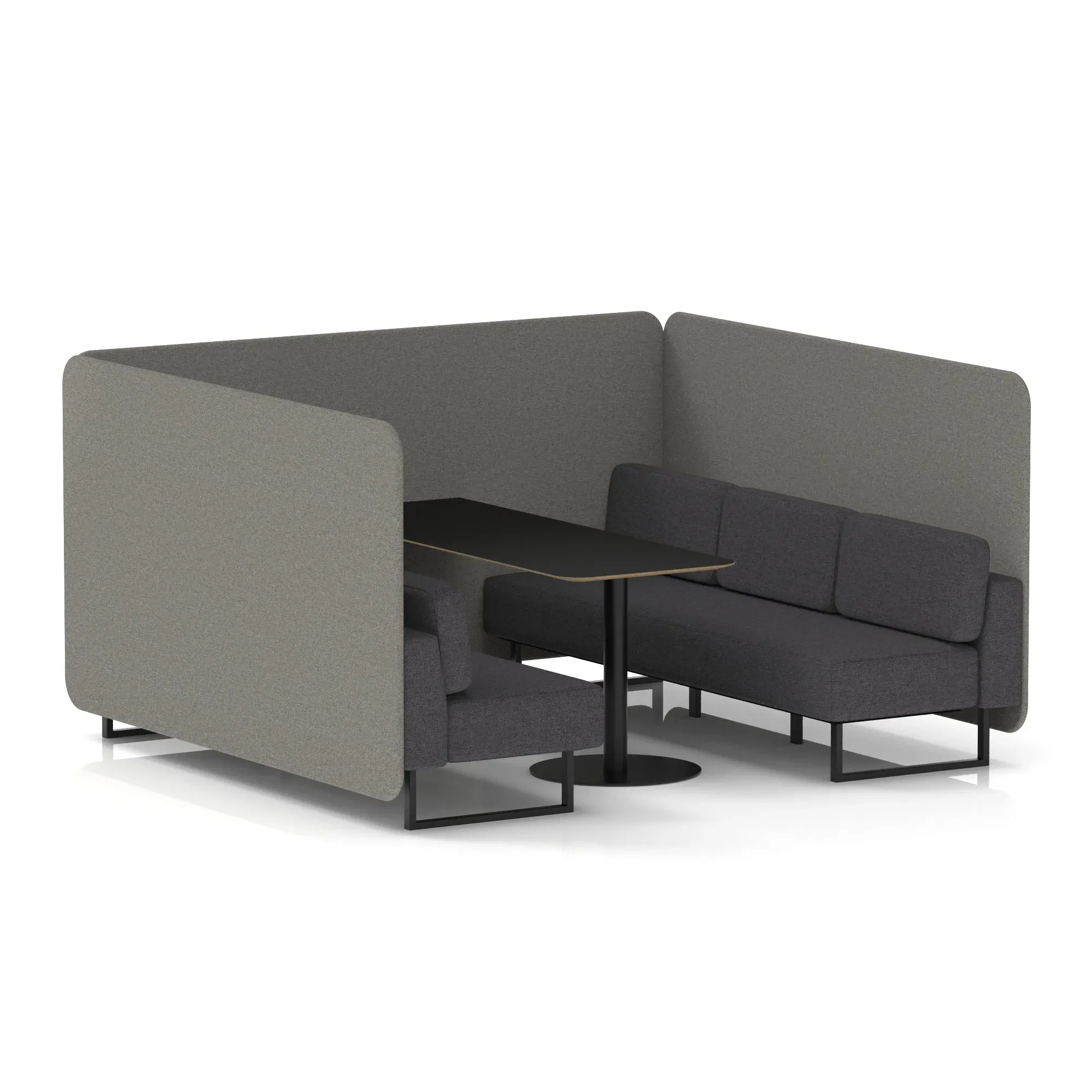 Brixworth Bench Booth With Black Table In Two Tone