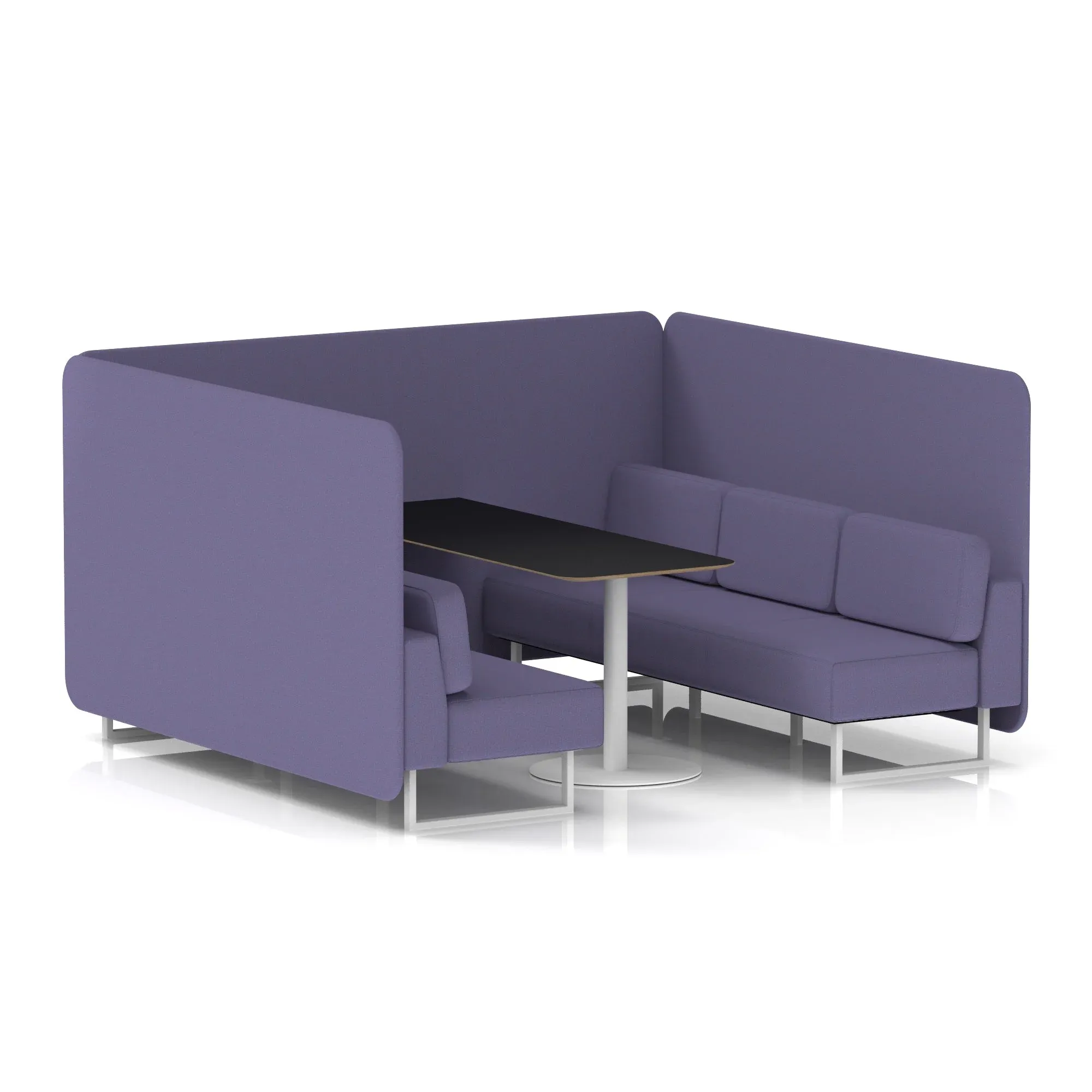 Brixworth Bench Booth With Black Table In Single Tone