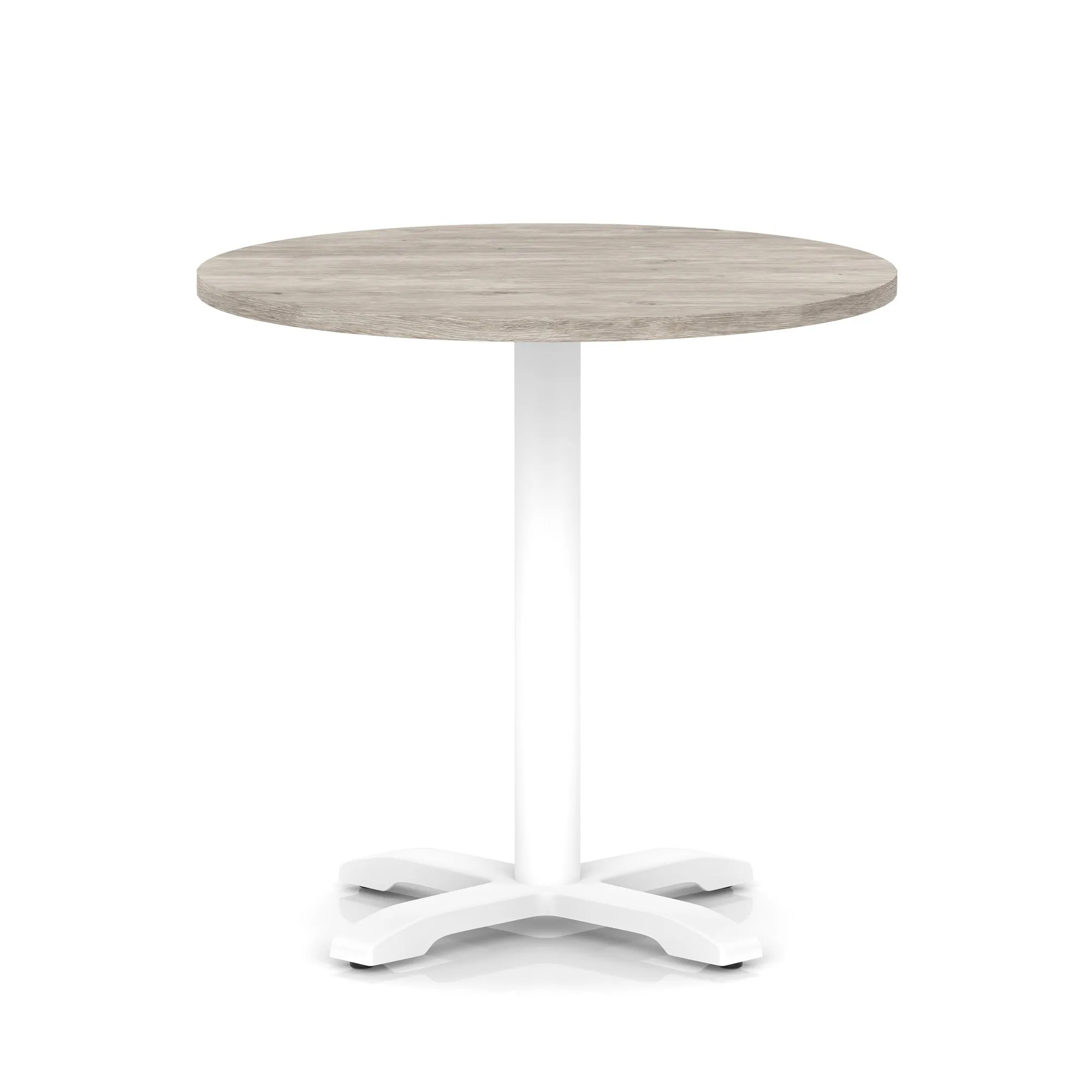 EE - Italia Round Poseur Table With Cross Base White Leg