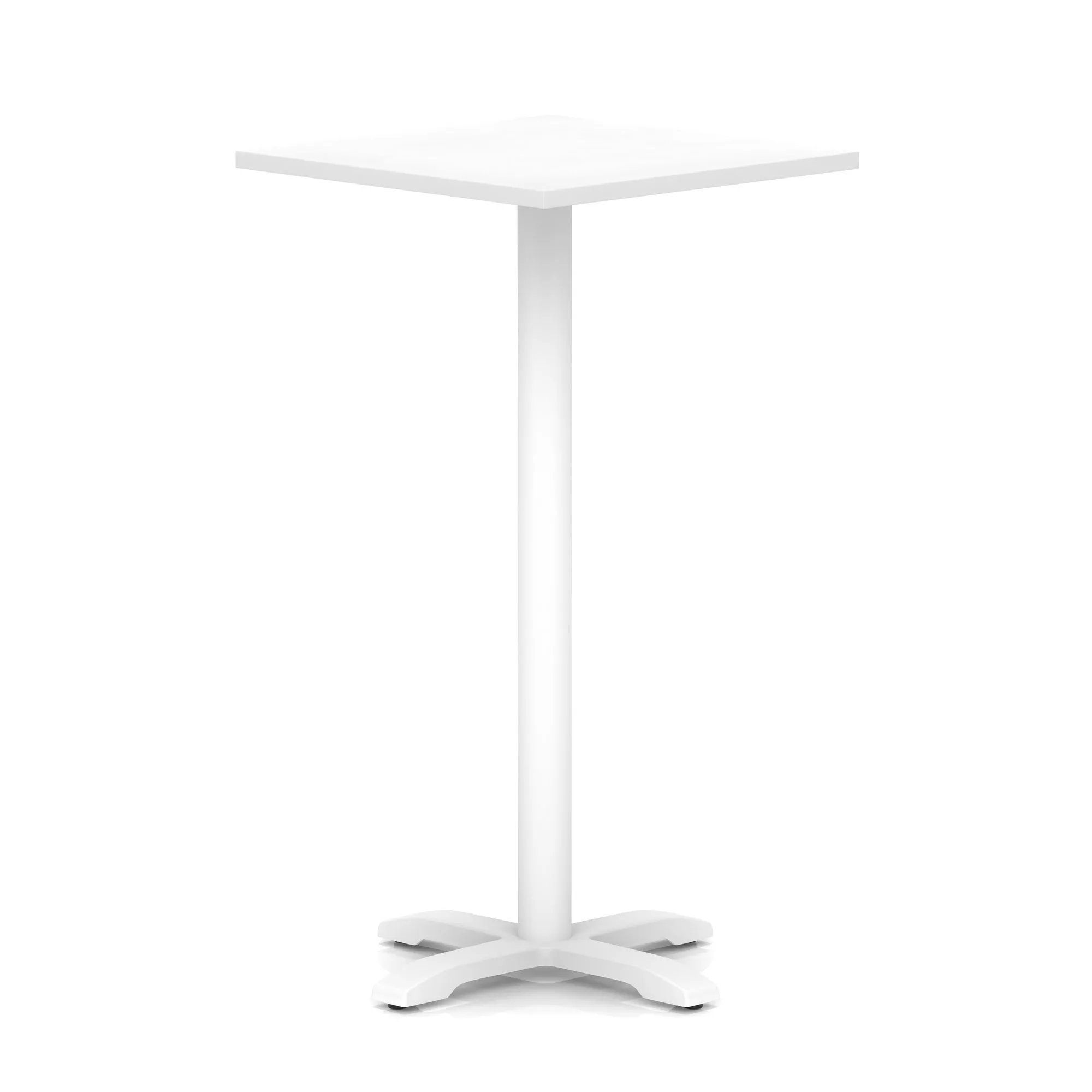 EE - Italia Square Poseur Table With Cross Base White Leg