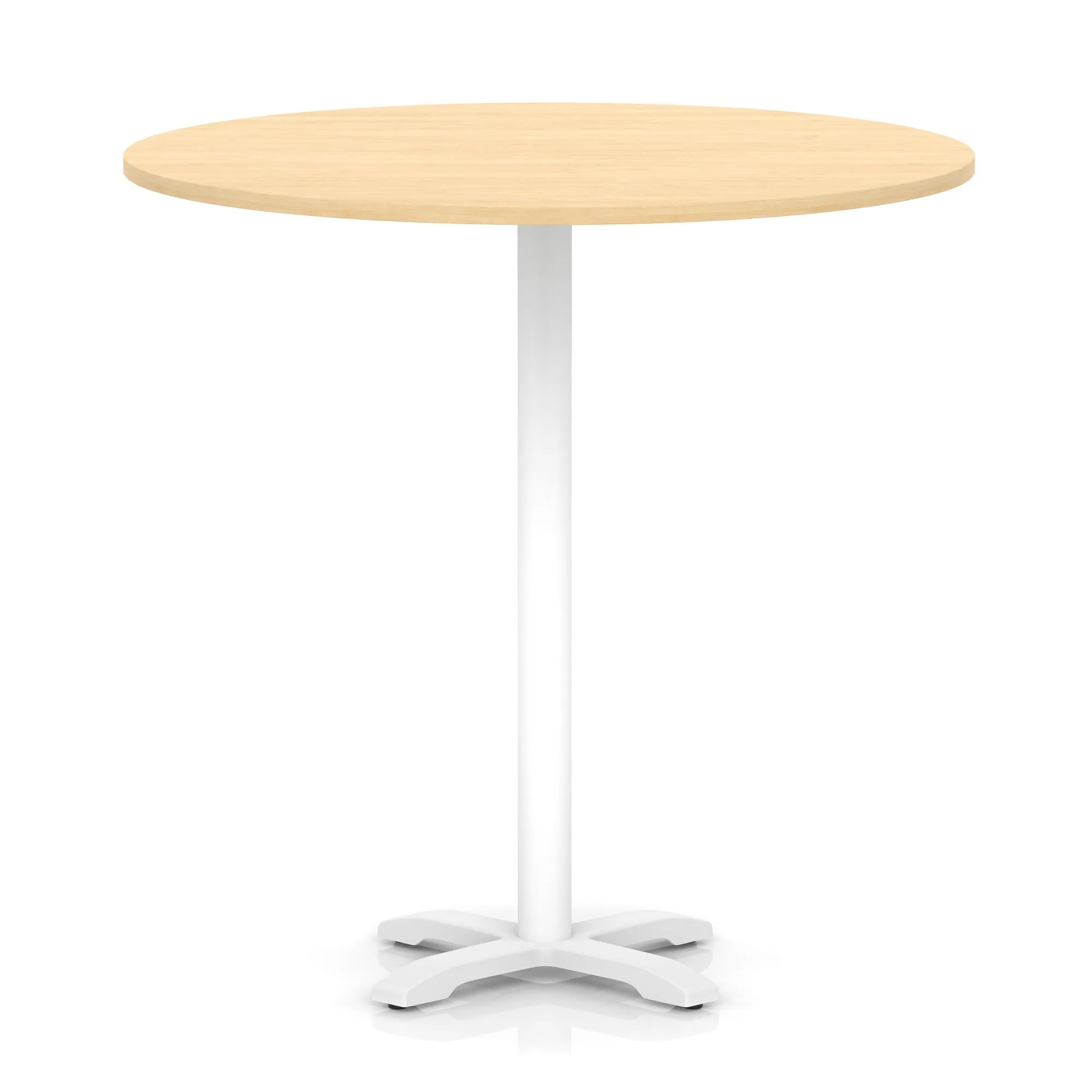 Italia Round Poseur Table With Cross Base White Leg