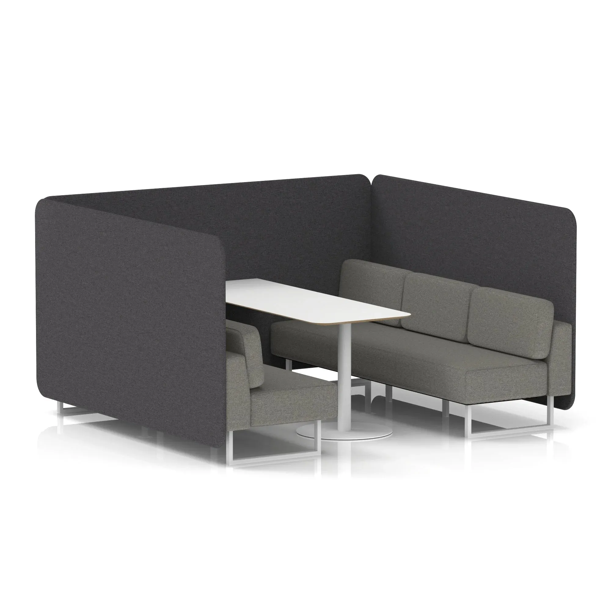 Brixworth Bench Booth With White Table In Two Tone