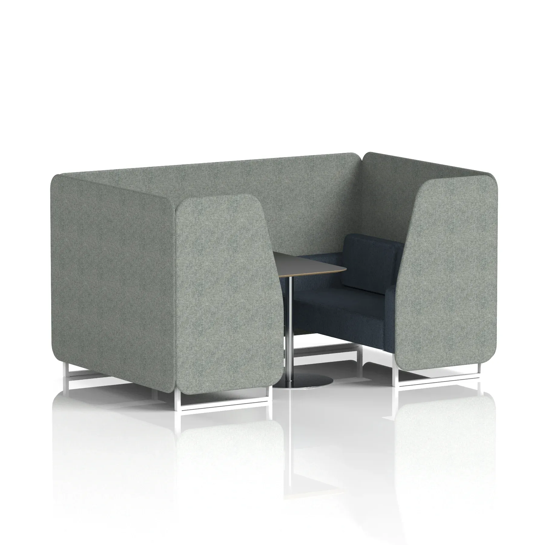 Brixworth Booth With Black Table In Two Tone