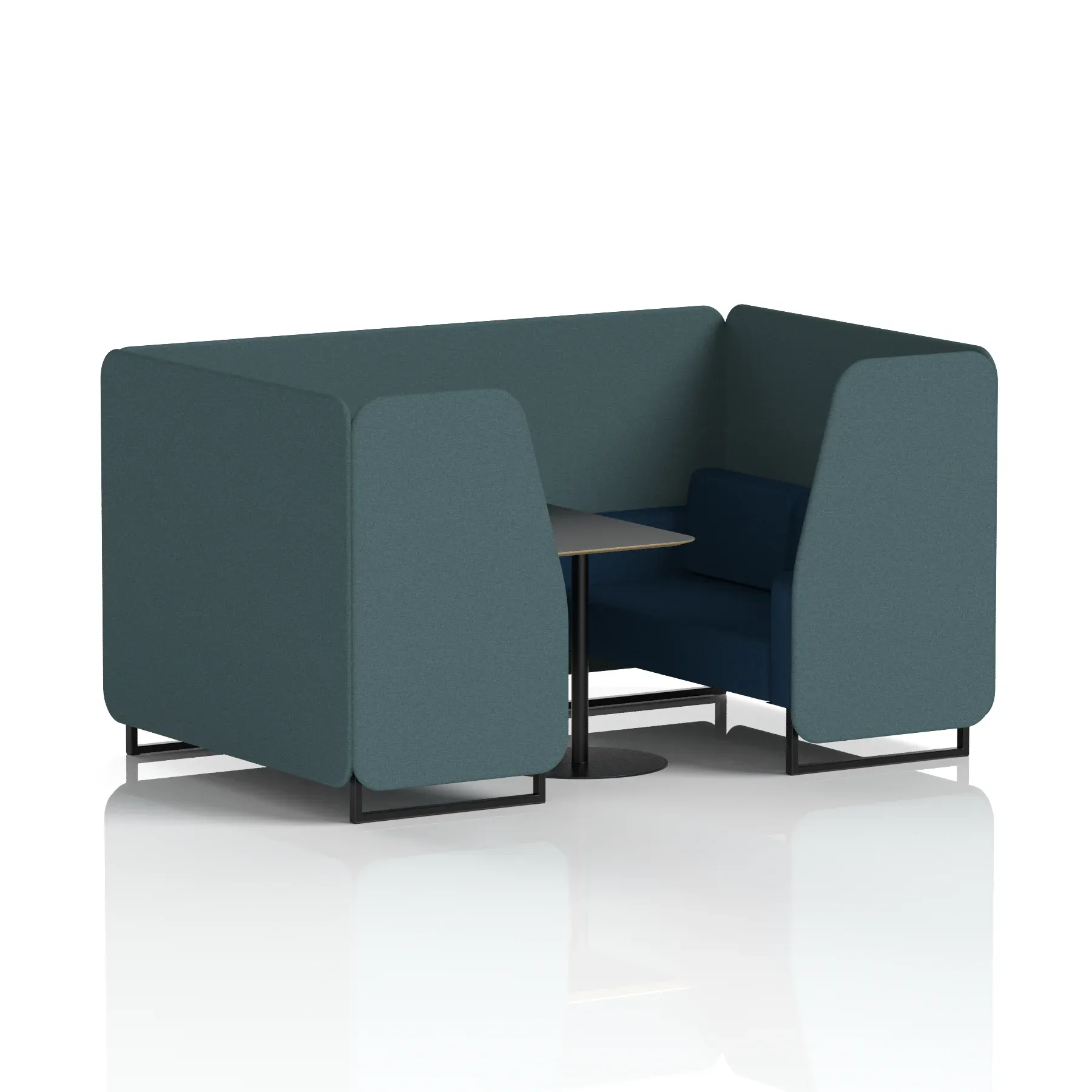 Brixworth Booth With Black Table In Two Tone